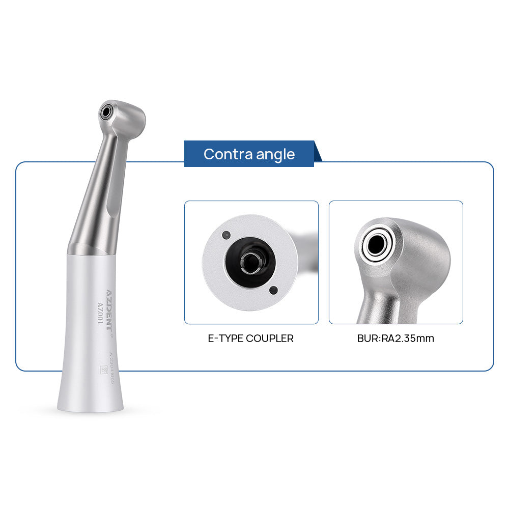 AZDENT Dental Stainless Body Shadowless LED E-generator High and Low Speed Handpiece 4 Holes - azdentall.com