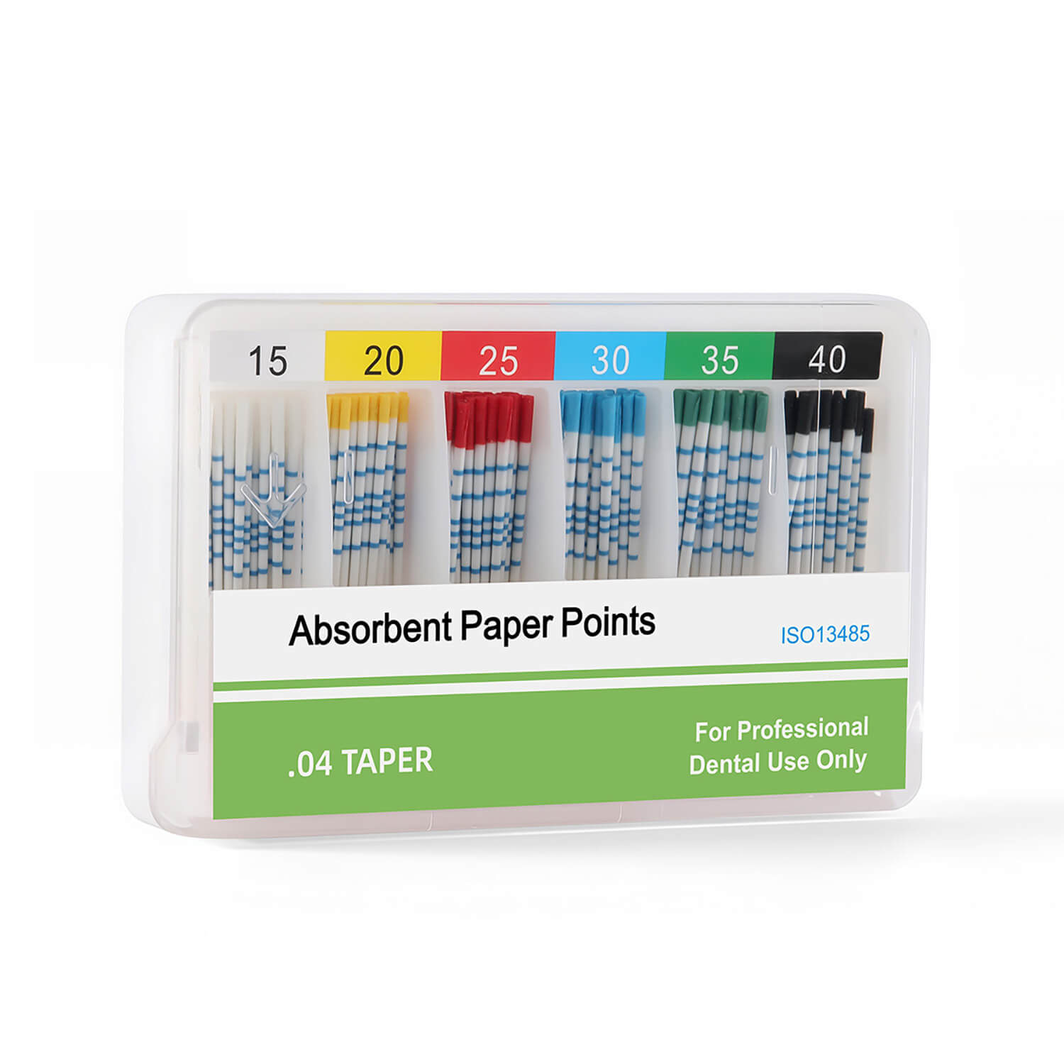Absorbent Paper Points with Scale 15-40# Taper Size 0.04 Color Coded 100pcs/Box - azdentall.com