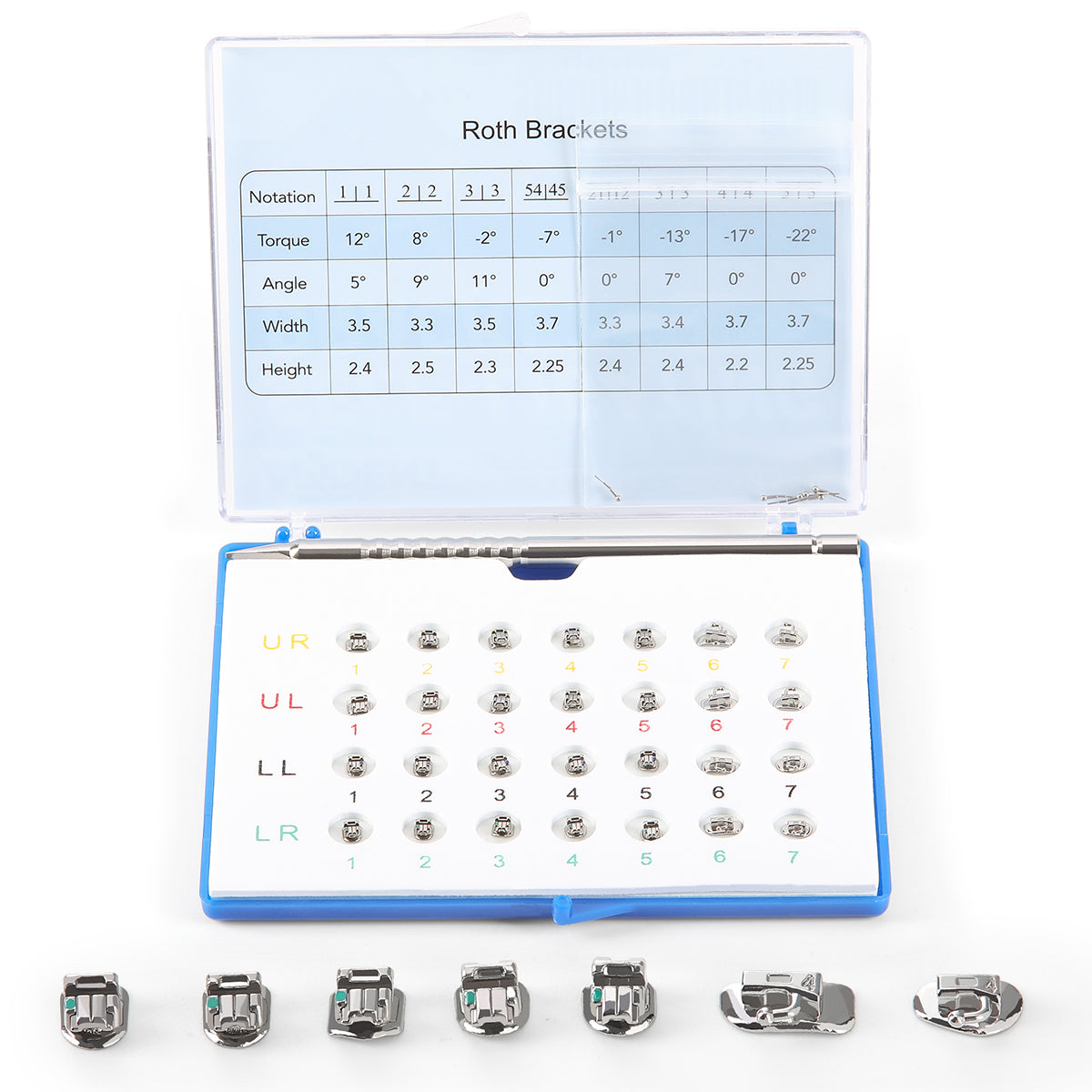 AZDENT Metal Self-Ligating Brackets with Buccal Tube Roth/MBT 3-4-5 Hook 28pcs /kit - azdentall.com