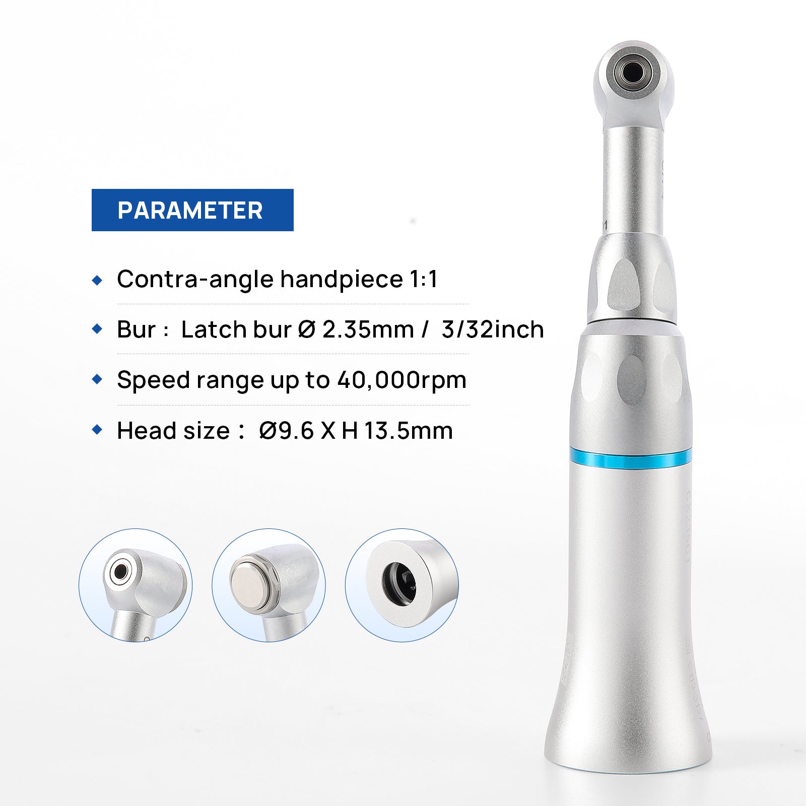 COXO Dental Low Speed Contra Angle Handpiece Push Button 1:1 External #C1-4 - azdentall.com