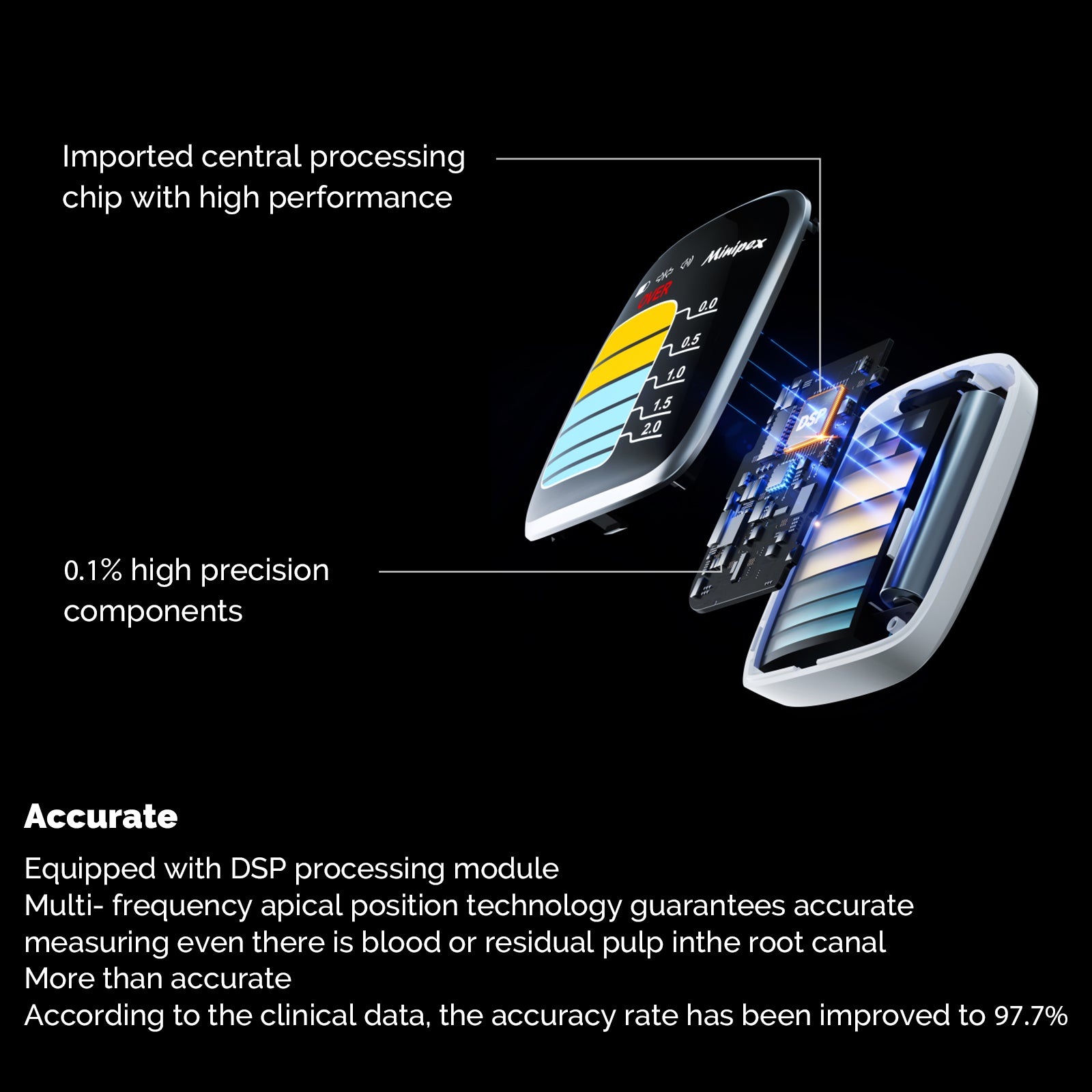 Woodpecker Dental Wireless Minipex Apex Locator Smart LED Display - azdentall.com
