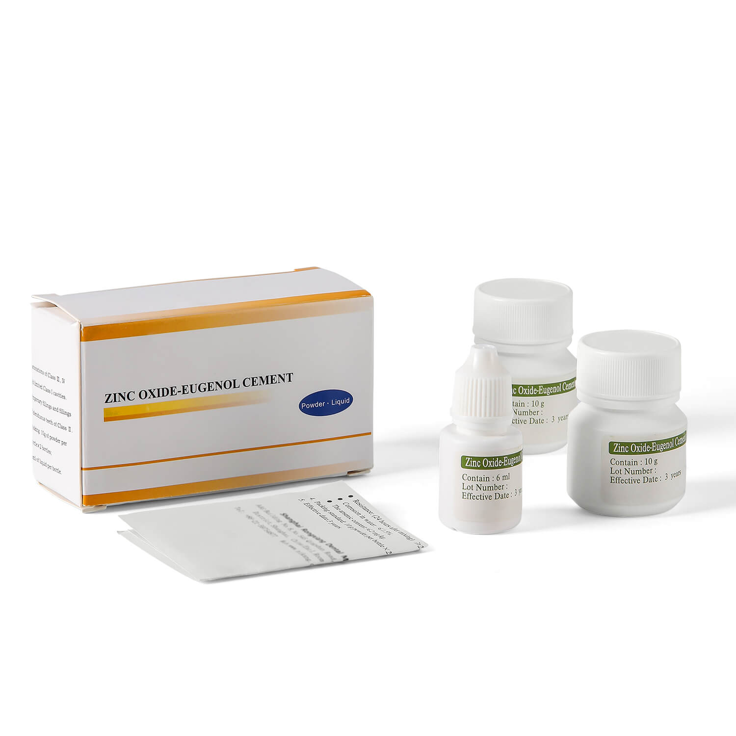 Dental Zinc Oxide Eugenol Cement Kit Self-Curing Type III 20g Powder + 6ml Liquid - azdentall.com