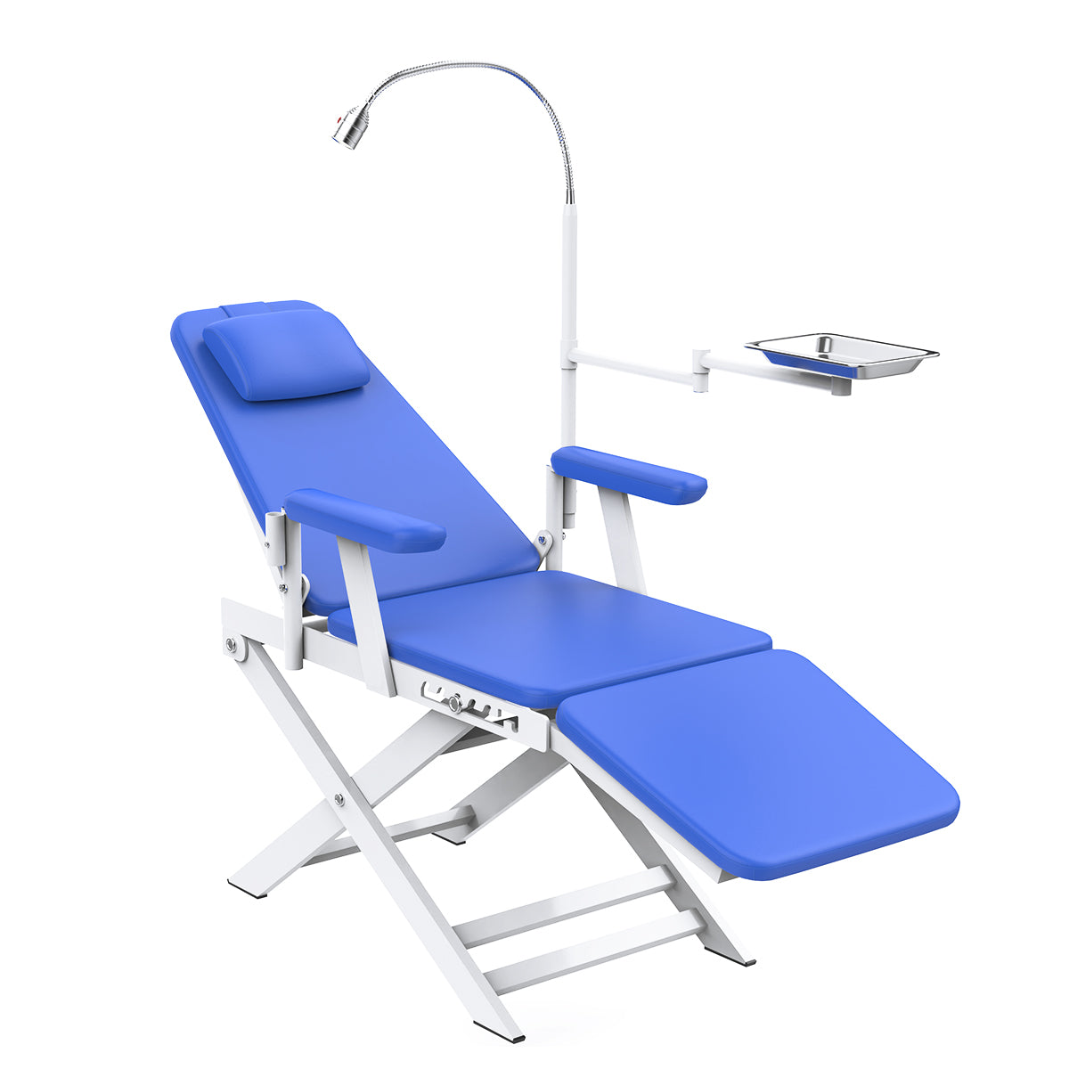 Dental Portable Chair Simple Type-Folding Chair With LED Cold Light Blue  - azdentall.com