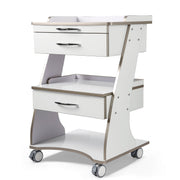 Dental Medical Mobile Cart Rolling Trolley Built-in Socket Double-Drawer Three-Tier Cart - azdentall.com