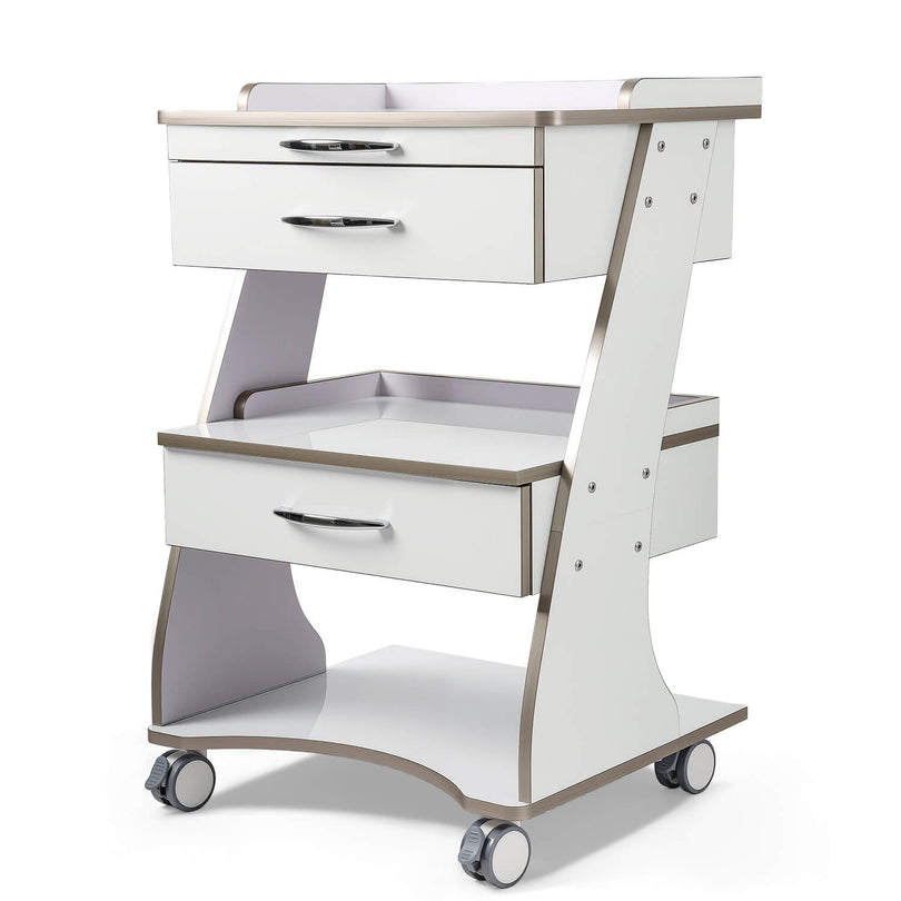 Dental Medical Mobile Cart Rolling Trolley Built-in Socket Double-Draw ...