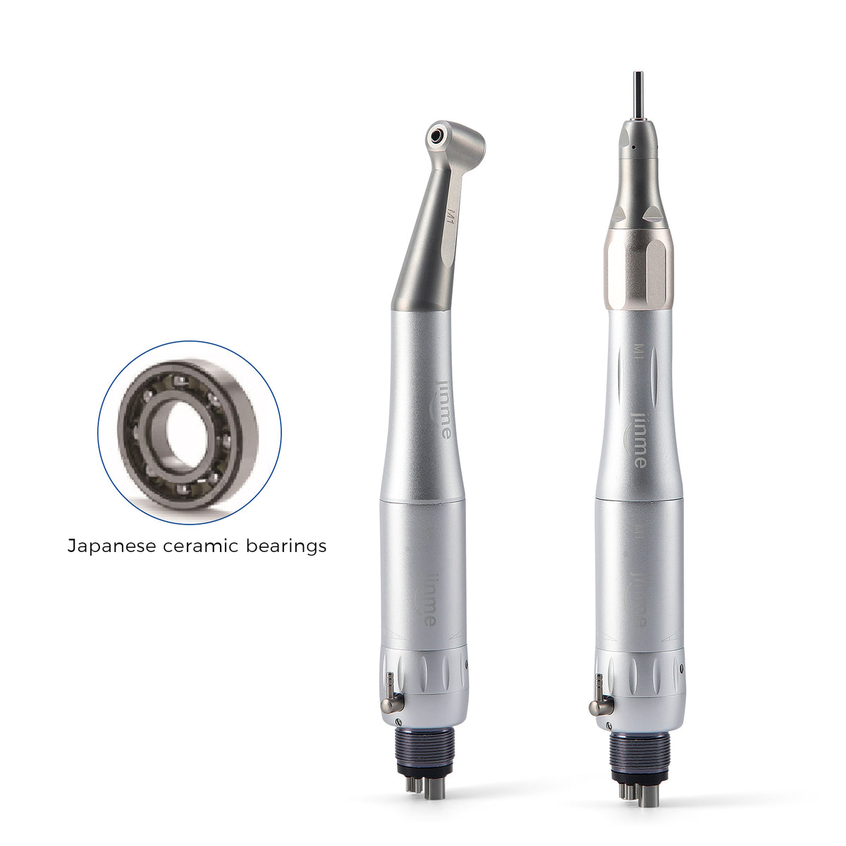 Jinme M1-L Low Speed Handpiece Kit 1:1 External Water Spray 4 Hole Contra Angle Straight Handpiece & Air Motor - azdentall.com