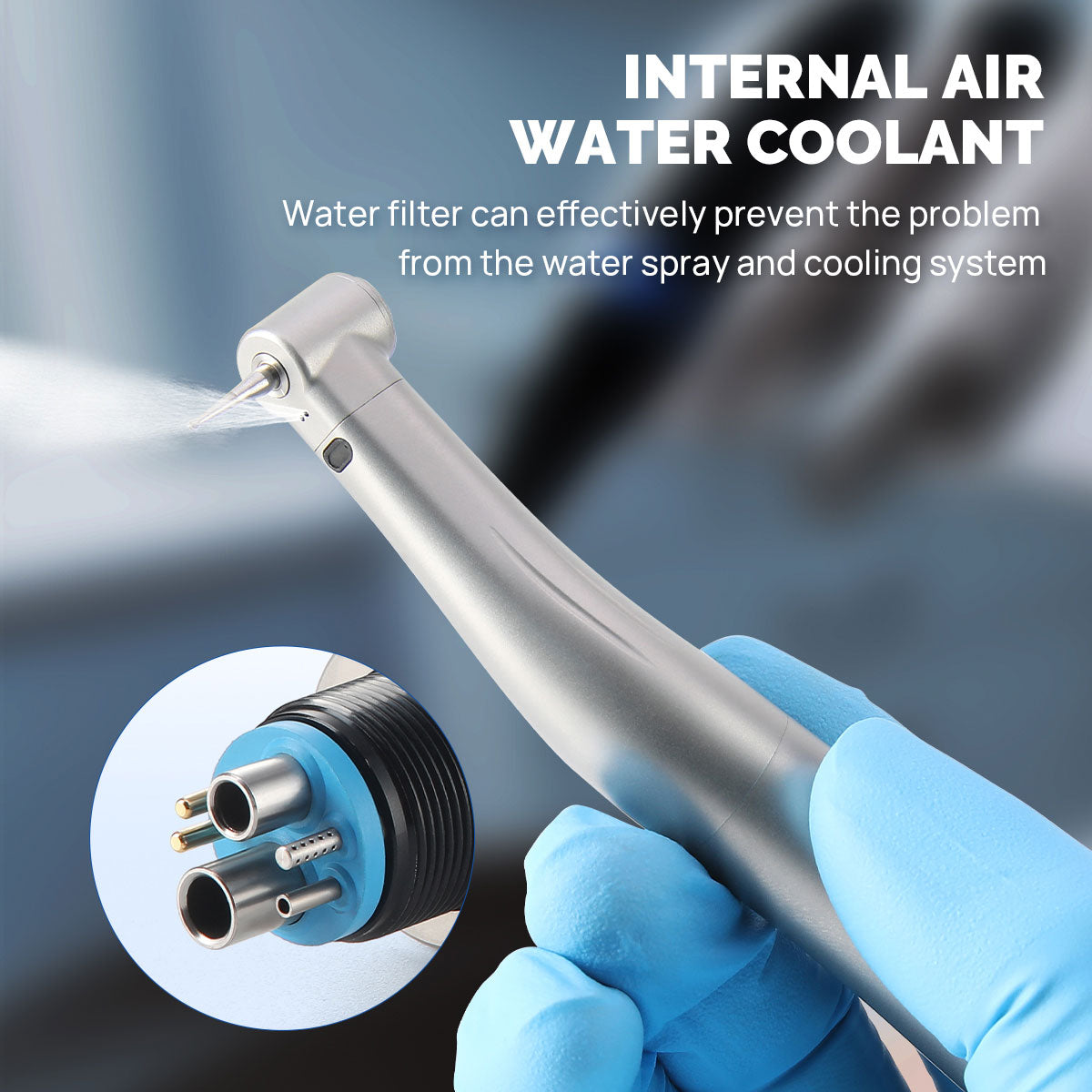 AZDENT Dental Mini 4:1 Contra Angle Fiber Optic Low Speed Handpiece - azdentall.com