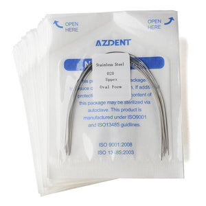 20 Packs AZDENT Archwire Stainless Steel Oval Form Round 0.020 Upper 10pcs/Pack - azdentall.com