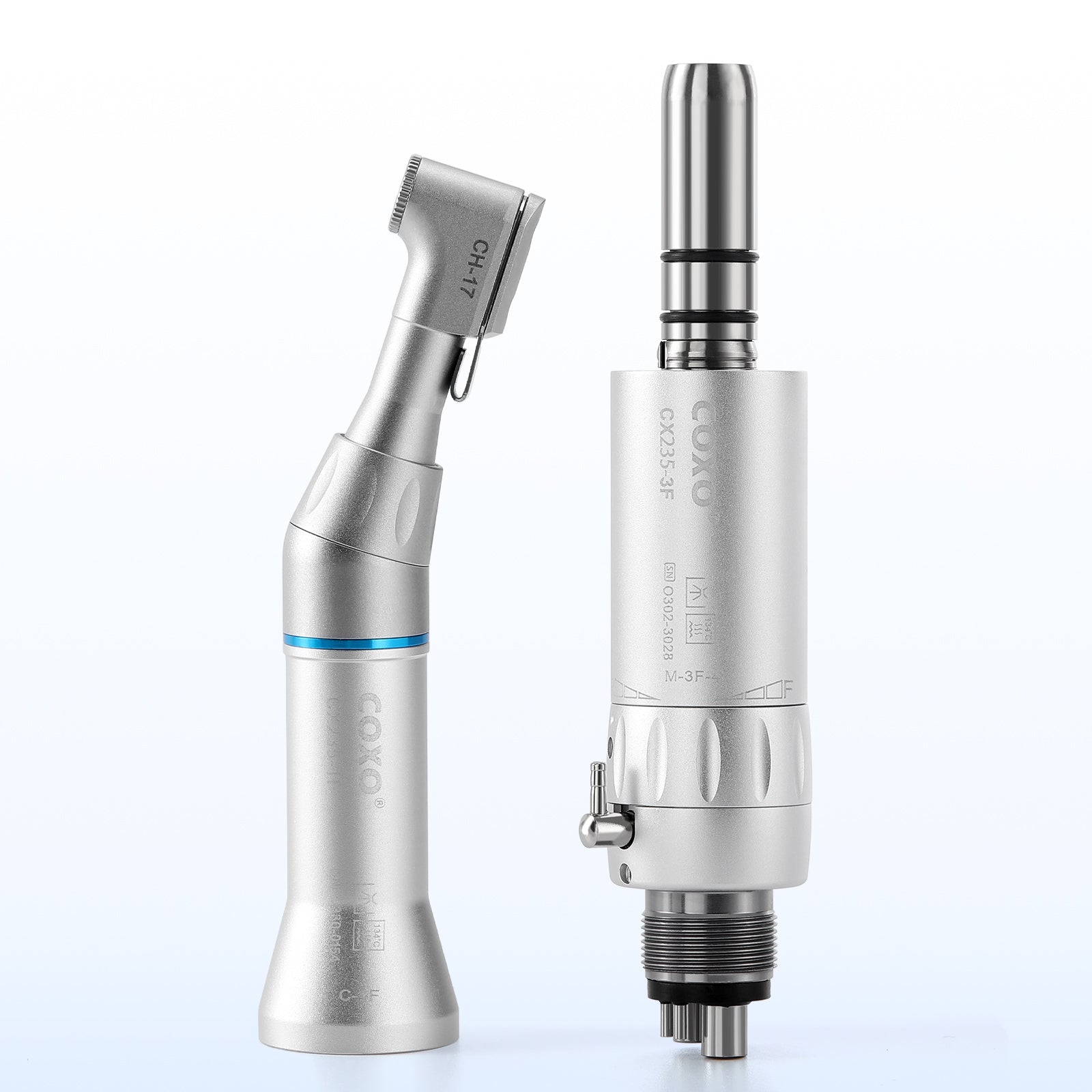 COXO Dental Low Speed Handpiece 1:1 External Contra Angle Air Motor 4 Hole - azdentall.com