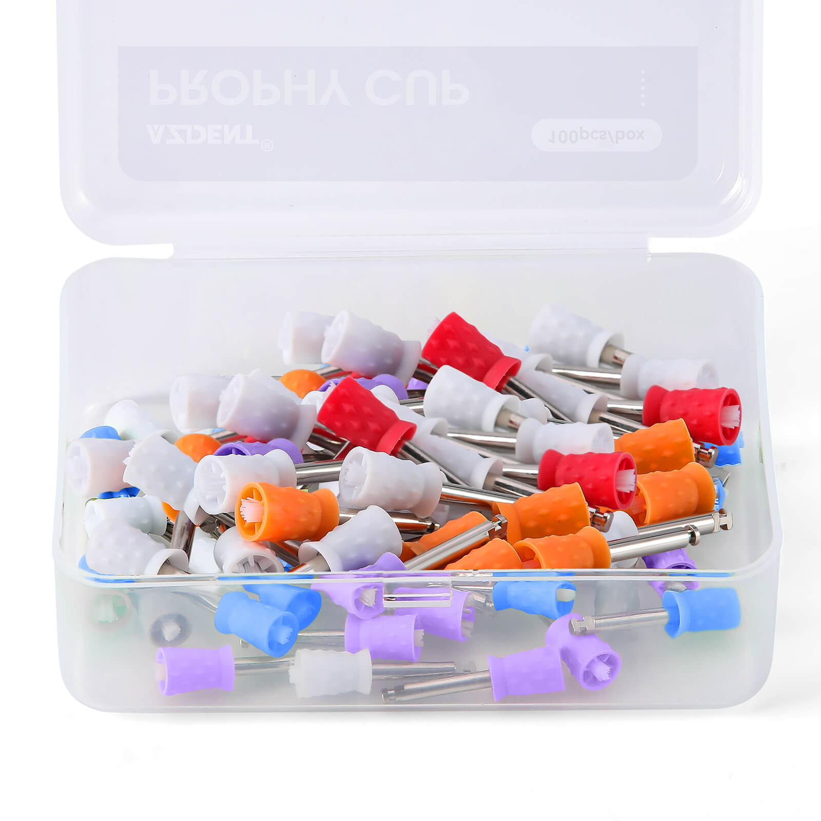 AZDENT Dental Rubber Dual-use Polishing Prophy Cup Brush Soft/Hard Cup RA2.35mm 10pcs/Box - azdentall.com