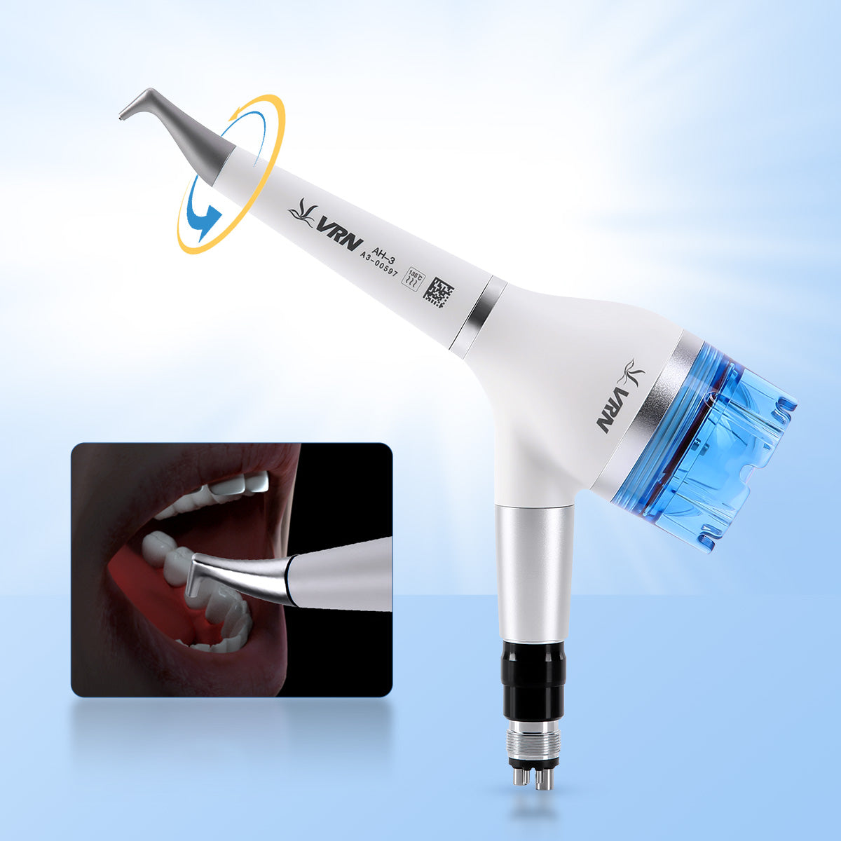 Dental Air Polisher Teeth Polishing Handpiece Whitening Spary Detachable 360° Rotating Handpiece With Quick Coupler 2/4 Hole - azdentall.com