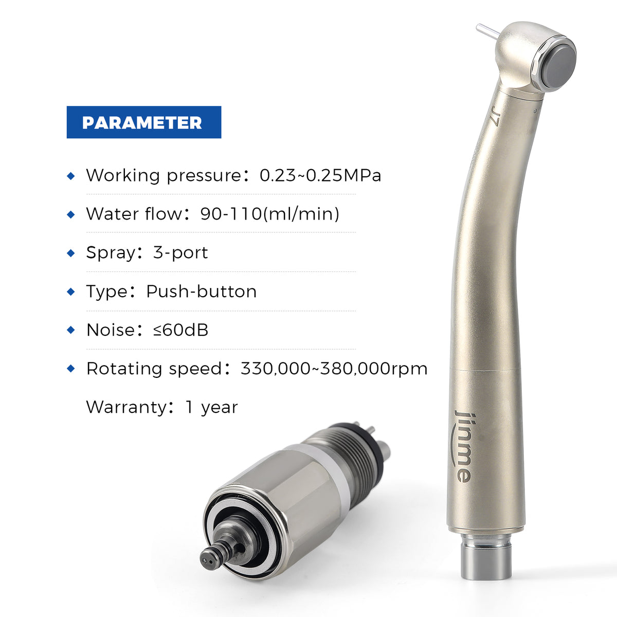Jinme J7-SUQ High Speed Air Turbine Handpiece Standard Head 4 Hole - azdentall.com