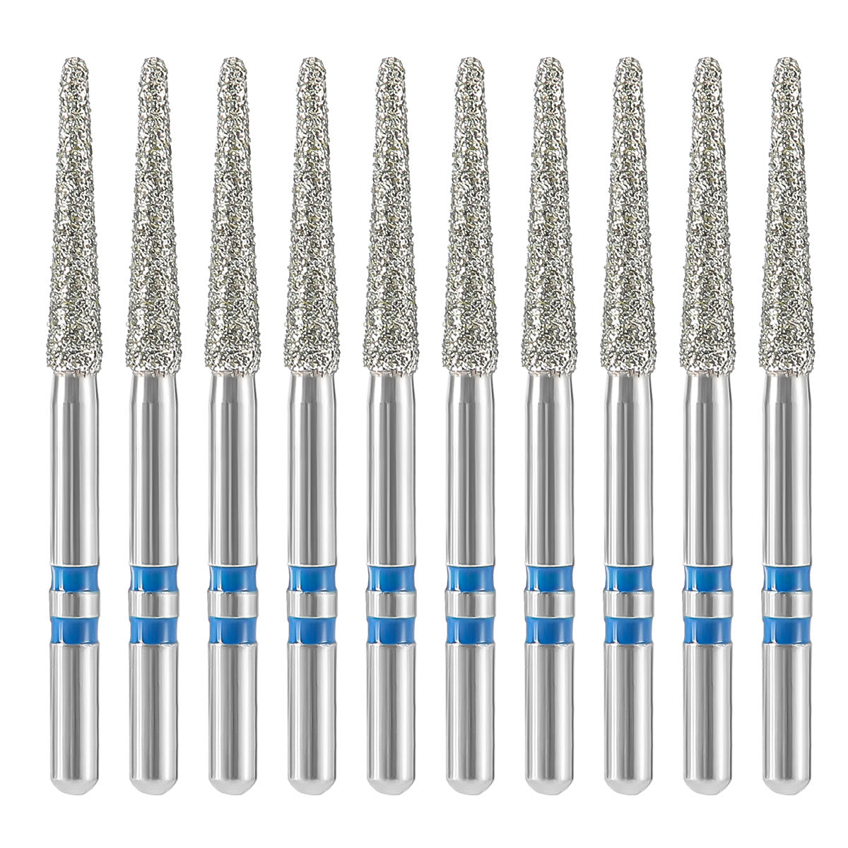 AZDENT Dental Diamond Burs FG Cutting Zirconia Ceramic Taper Round Edge for High Speed Handpiece Z553-018M 10pcs/Box - azdentall.com