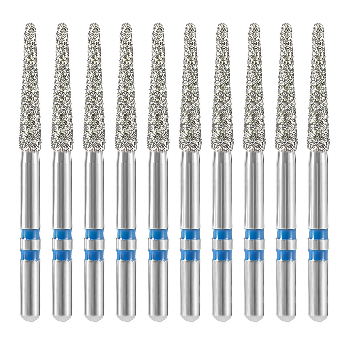 AZDENT Dental Diamond Burs FG Cutting Zirconia Ceramic Taper Round Edge for High Speed Handpiece Z553-018M 10pcs/Box - azdentall.com