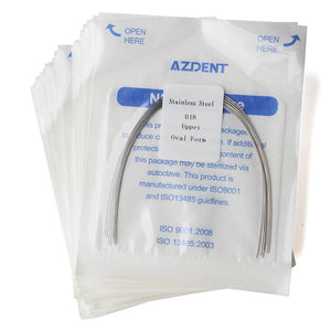 20 Packs AZDENT Archwire Stainless Steel Oval Form Round 0.018 Upper 10pcs/Pack - azdentall.com