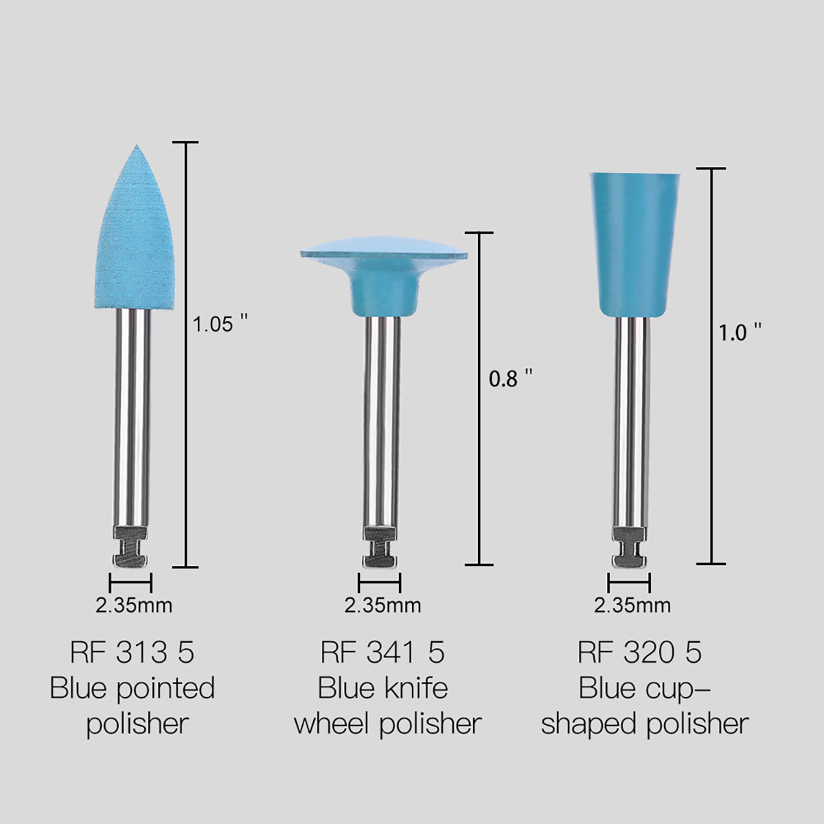 Dental Diamond Burs Polishing Kits SG1201(RA 0109) for Low Speed Handpiece 9pcs/Box - azdentall.com