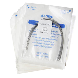 20 Packs AZDENT Archwire Stainless Steel Oval Form Rectangular 0.018 x 0.022 Upper 10pcs/Pack - azdentall.com