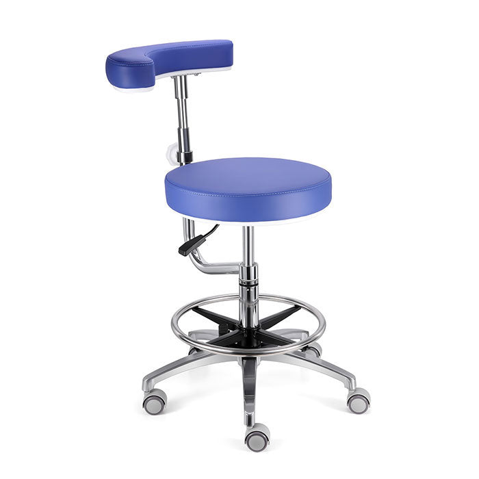 Dental Assistant Chair With 360 Degree Rotation Armrest PU Leather Height Adjustable - azdentall.com