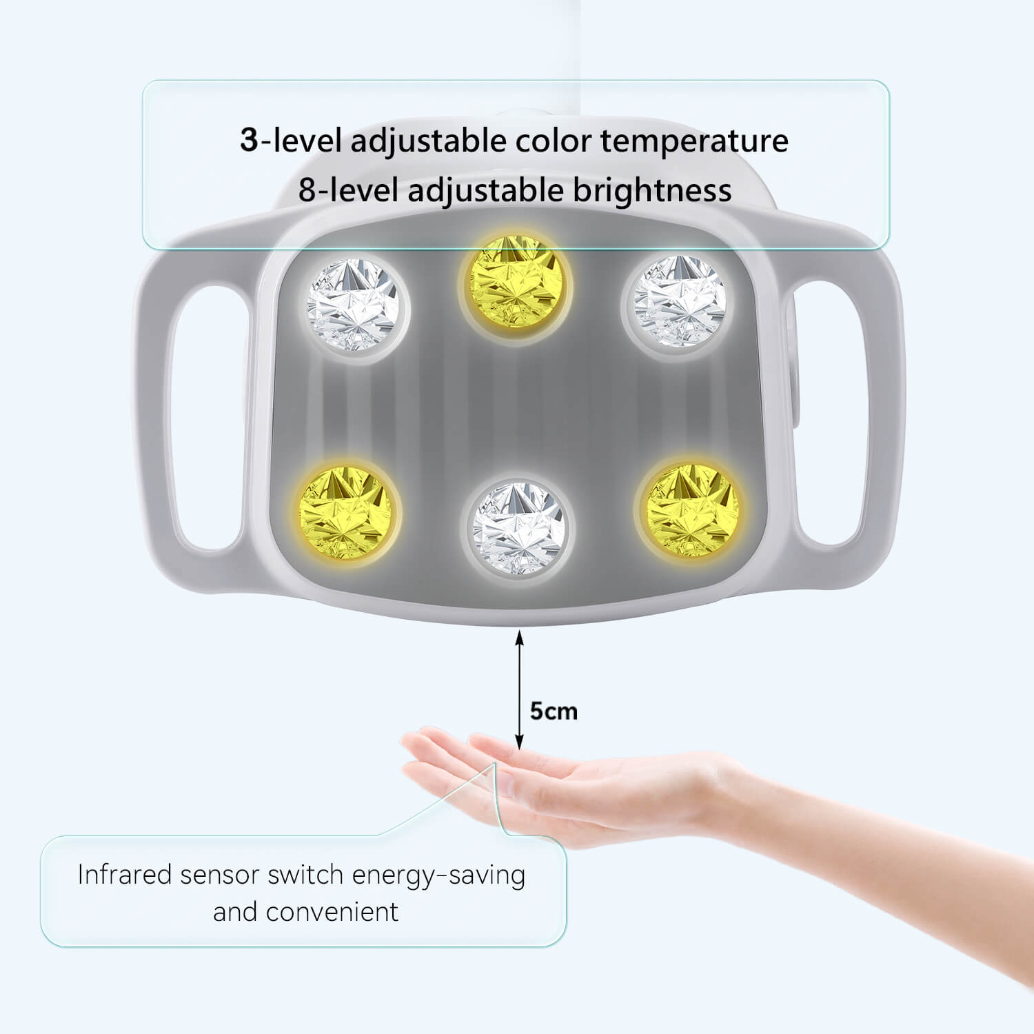 Dental Unit Chair LED Oral Light Lamp 6 Lights 9W Dual-Color Adjustable - azdentall.com