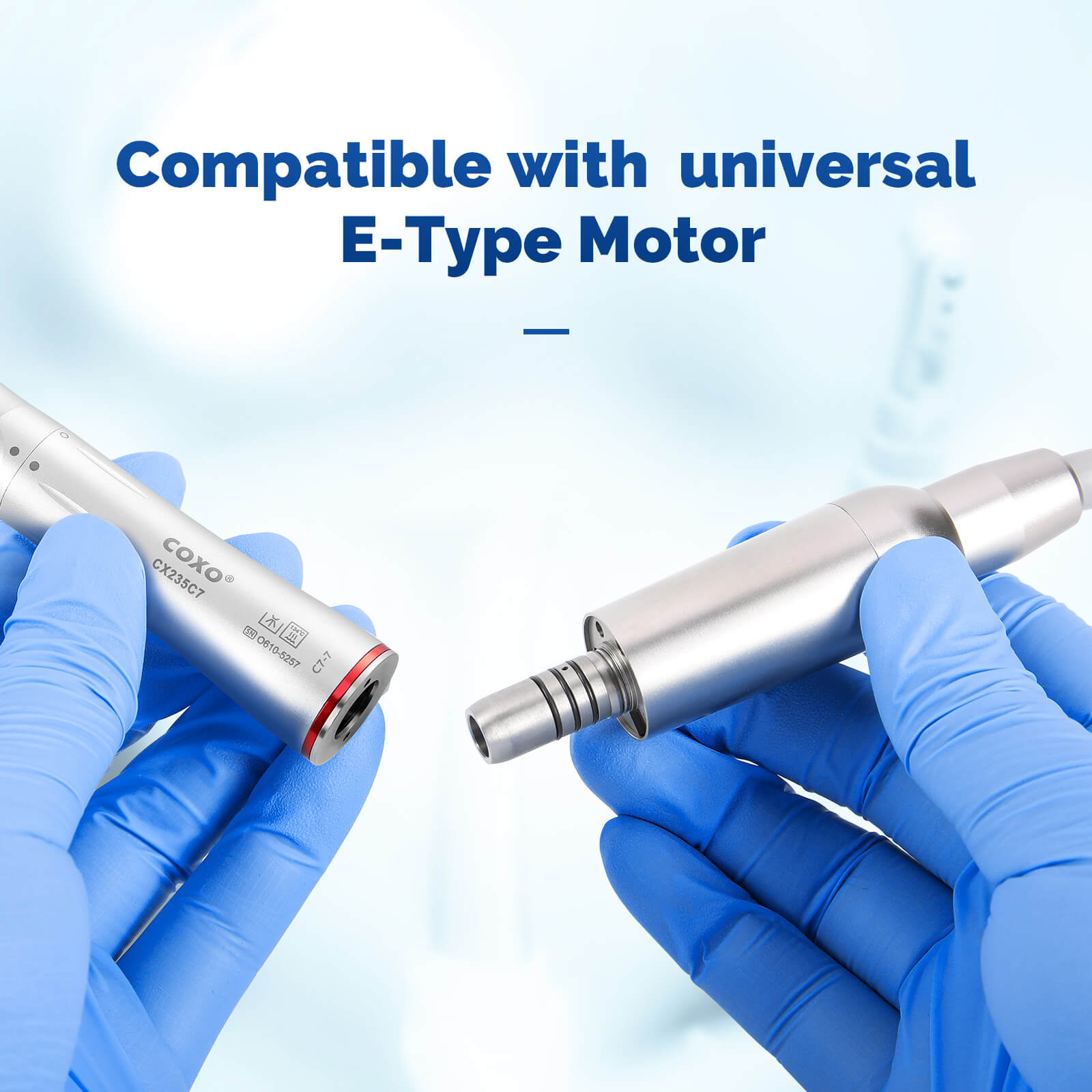 COXO 45 Degree LED Speed Increasing Electric Handpiece 1:3.3 Contra Angle with Generator Push Button CX235C7 #C7-7 - azdentall.com