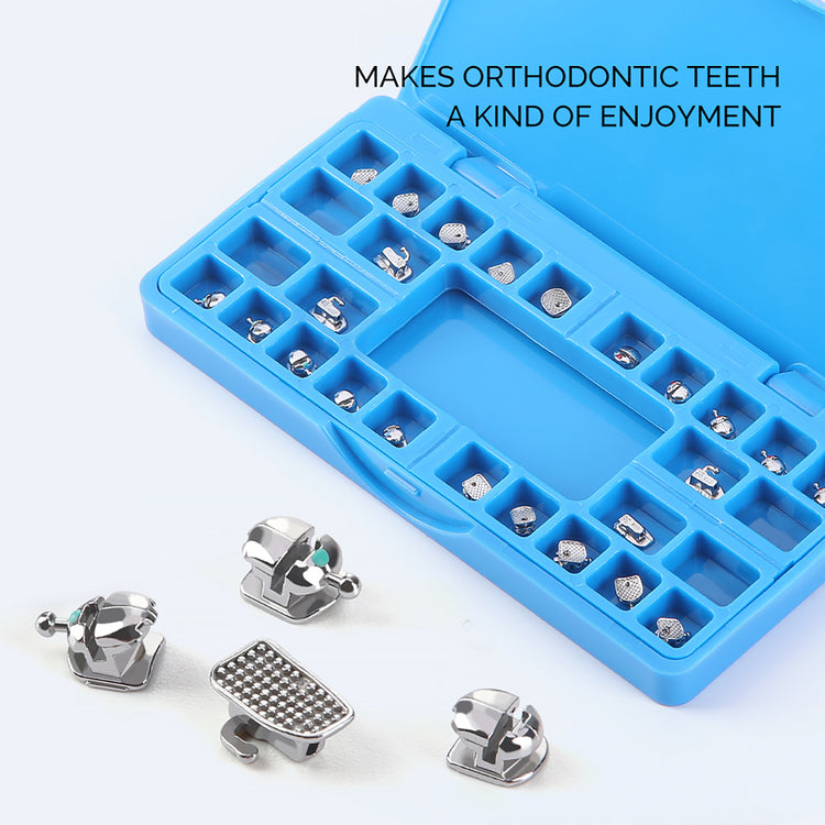 Orthodontic Spherical Metal Brackets Q-type Roth/MBT 0.022 345 Hooks 2