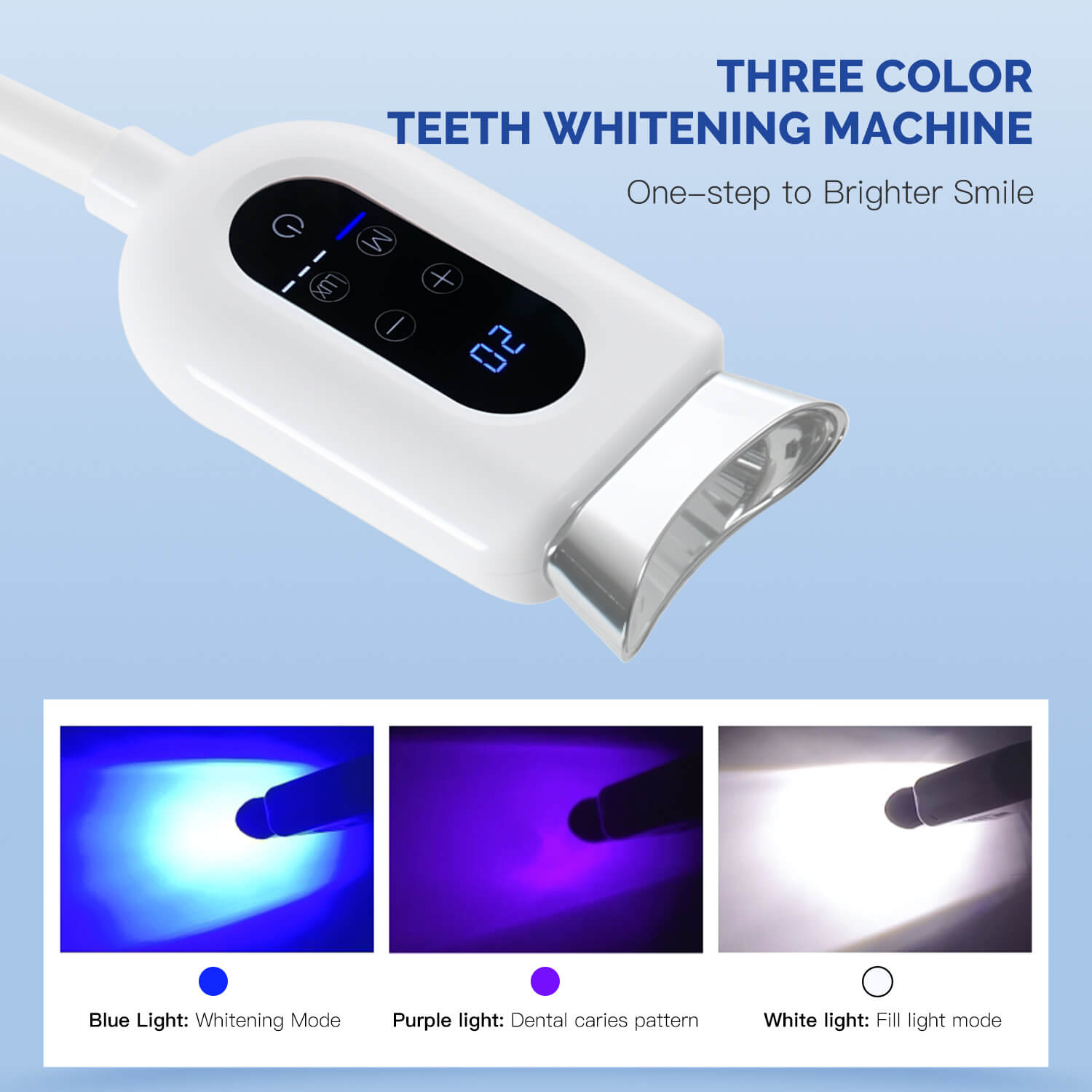 Dental Portable 3-Color Cold Light LED Teeth Whitening Machine BM01F Floor Stand Model - azdentall.com