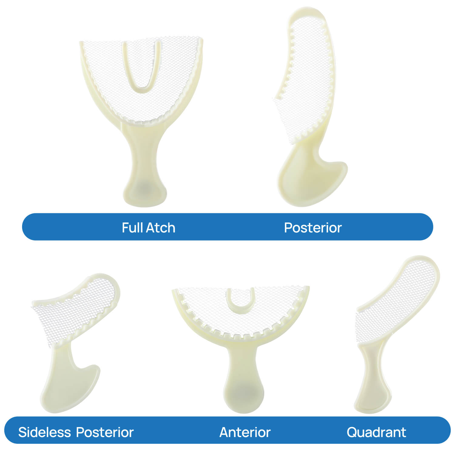 Dental Disposable Triple Impression Bite Registration Trays F/A/P/Q/S 30pcs/Bag - azdentall.com