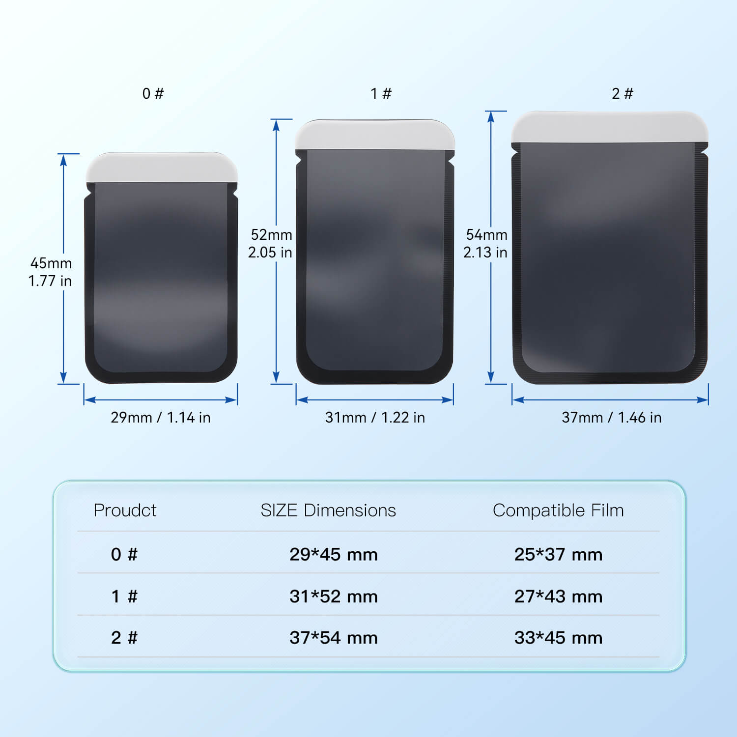 Dental X Ray Barrier Envelopes Phosphor Plate Sleeves Size #0 #1 #2 500pcs/Box - azdentall.com