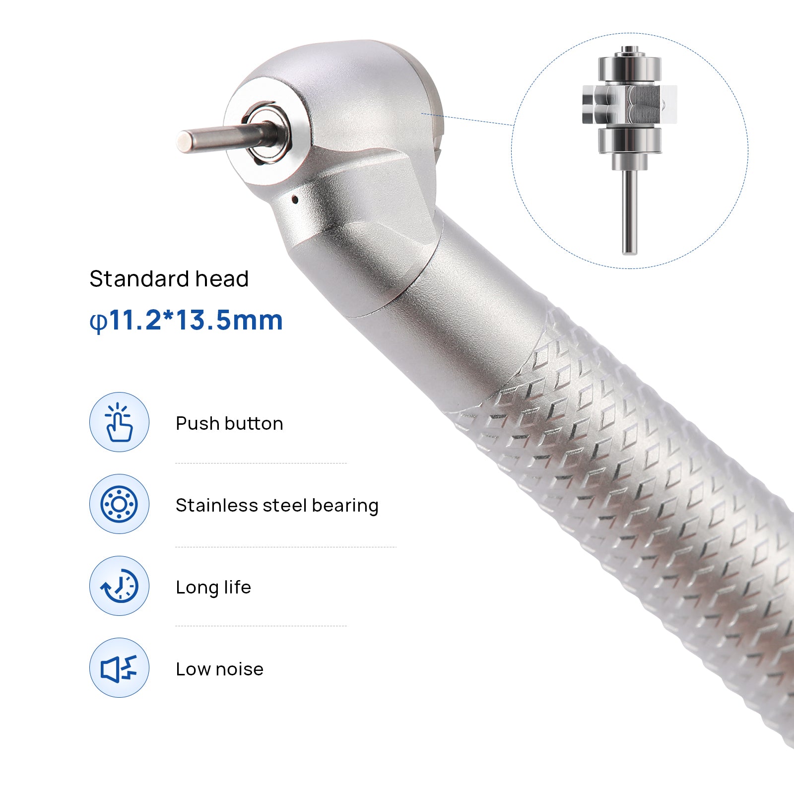 COXO Dental 45 Degree High Speed Air Turbine Handpiece Standard Head 4 Hole CX207 H01-D1SP4 - azdentall.com