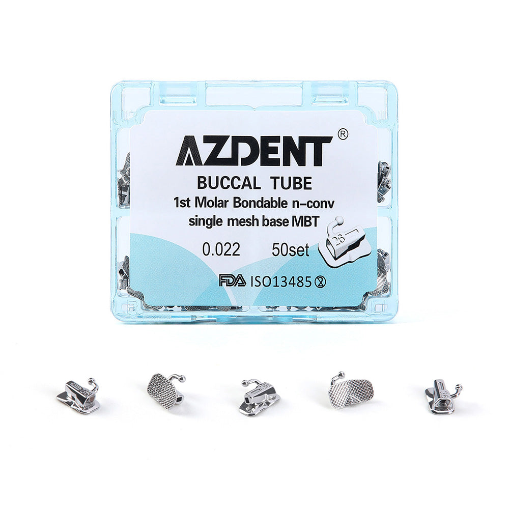 AZDENT Buccal Tube 1st Molar Bondable Split Non-Convertible MBT 0.022 50Sets/Box (UR UL LL & LR) - azdentall.com