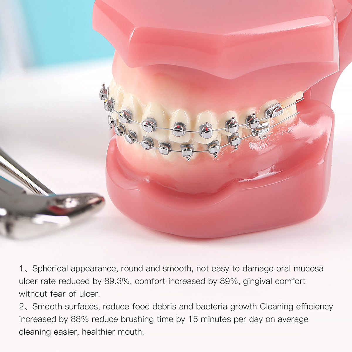 AZDENT Dental Orthodontic Self-Ligating Brackets Spherical Monoblock Roth/MBT .022 Hooks On 345 With Buccal Tube 24pcs/Box - azdentall.com