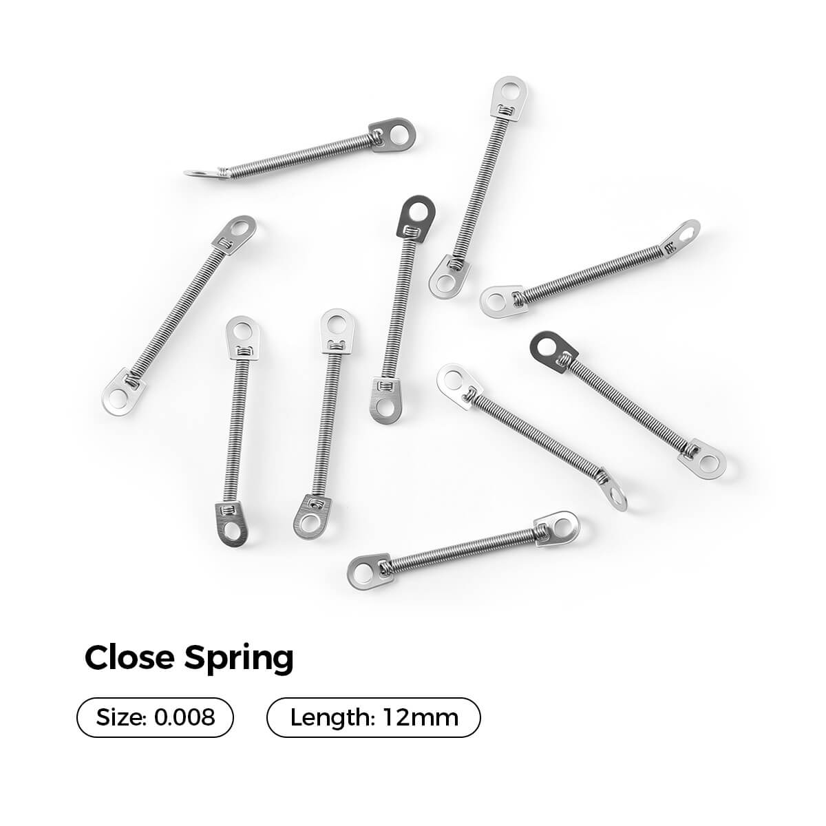 AZDENT Dental Orthodontic Accessory Closed Coil Spring 0.008 12mm 10pcs/Bag - azdentall.com