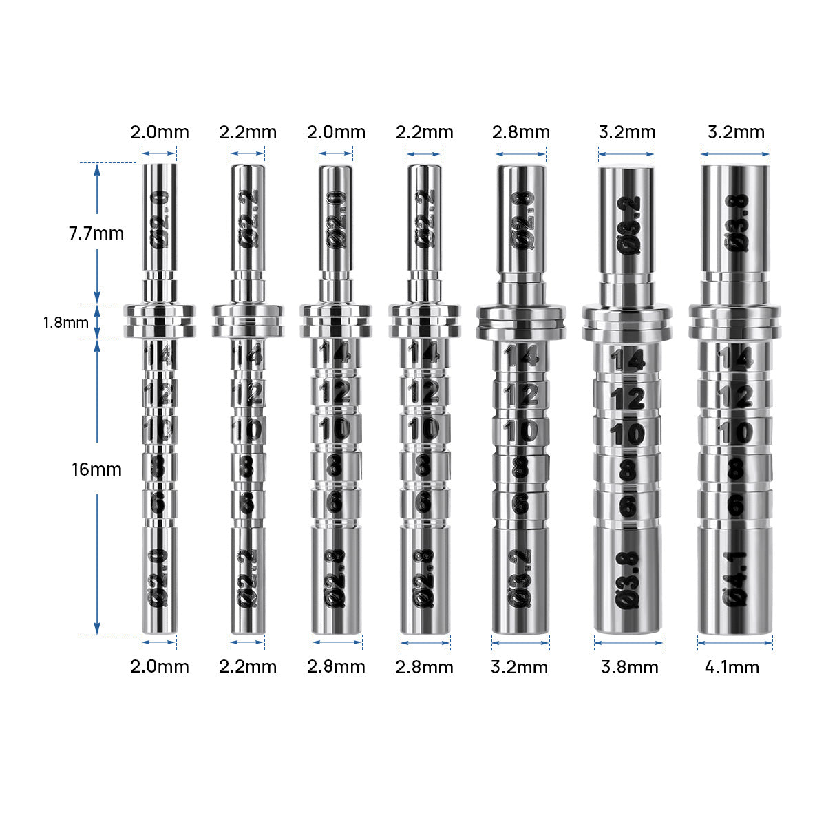 Dental Implant Depth Gauge Pin Stainless Steel Double Head 1pc/Pack - azdentall.com