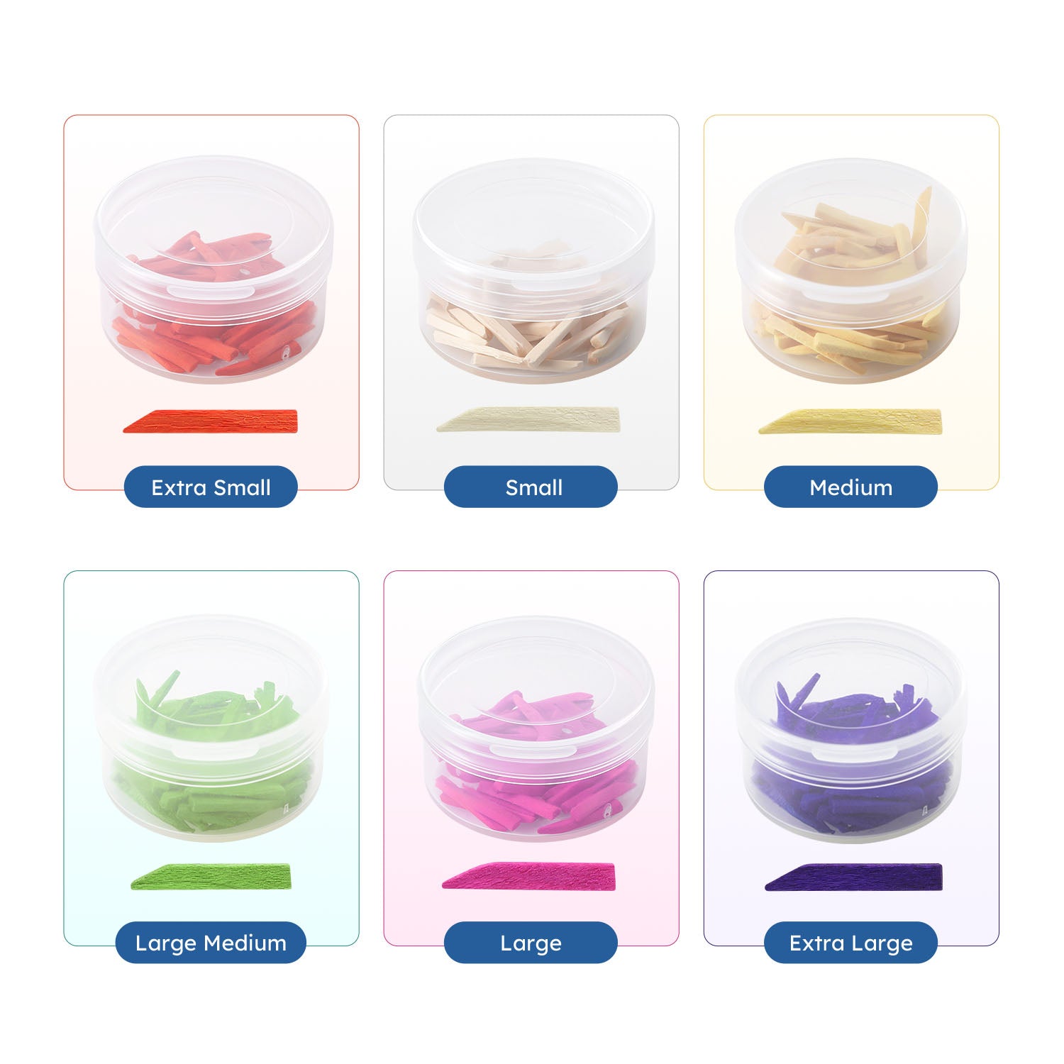 Dental Wood Wooden Wedges Assorted Six Colors 300pcs/Box - azdentall.com