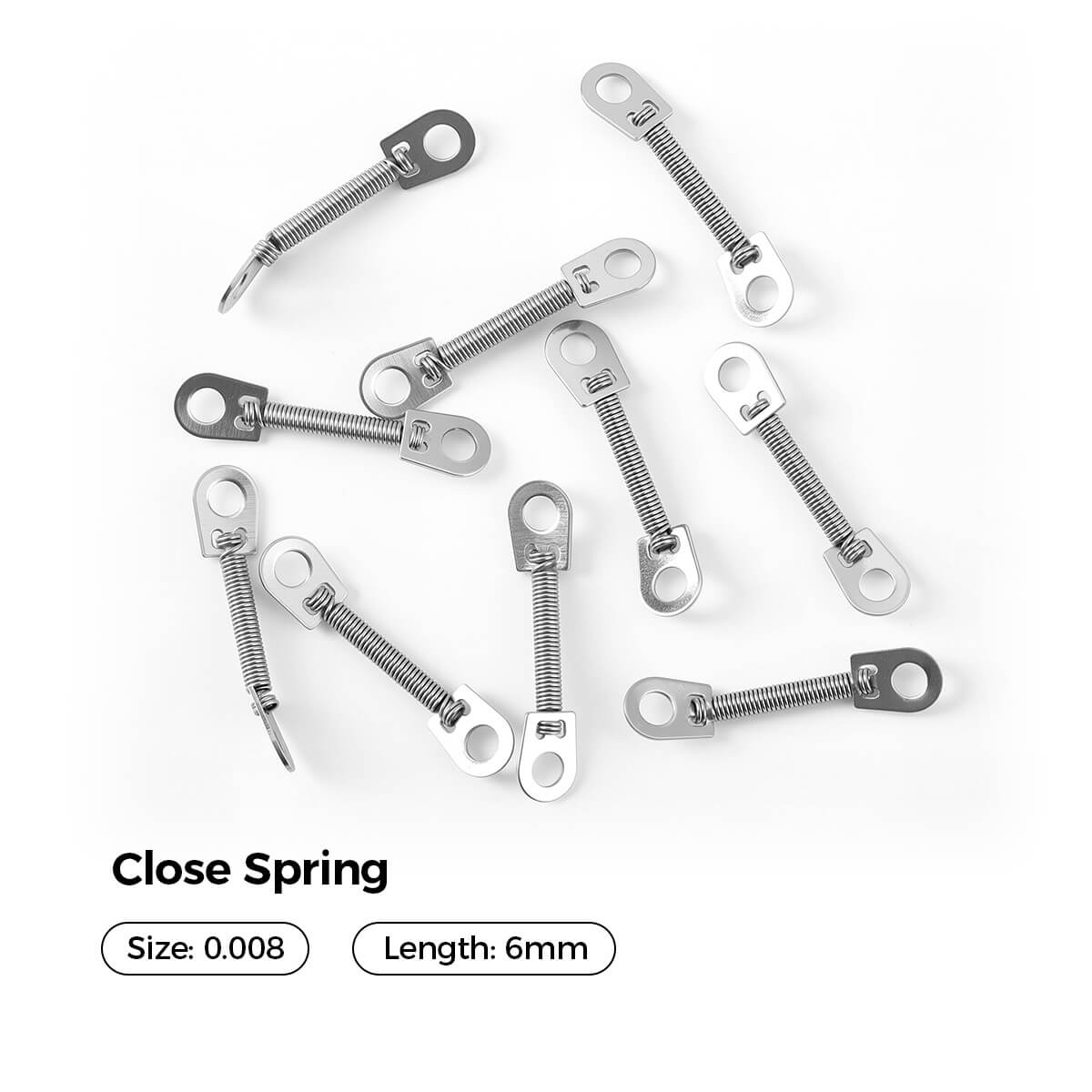 AZDENT Dental Orthodontic Accessory Closed Coil Spring 0.008 6mm 10pcs/Bag - azdentall.com