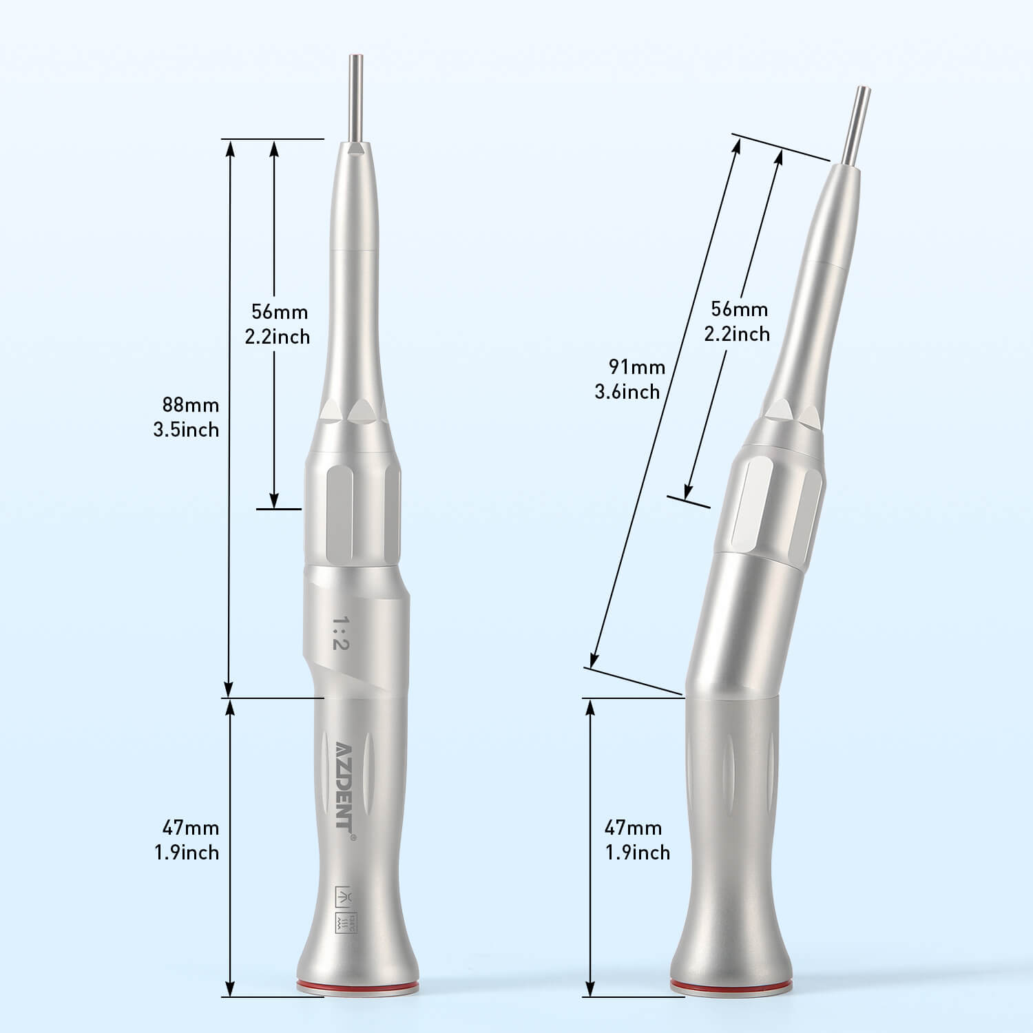 AZDENT Dental 1:2 Increasing Surgical Osteotomy Straight /20° Contra Angle Handpiece - azdentall.com