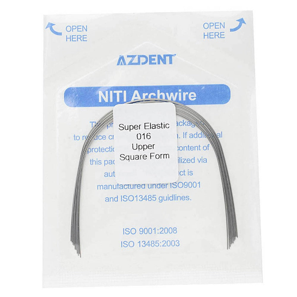 AZDENT Dental Orthodontic Archwires NiTi Super Elastic Square Round Full Size 10pcs/Pack - azdentall.com