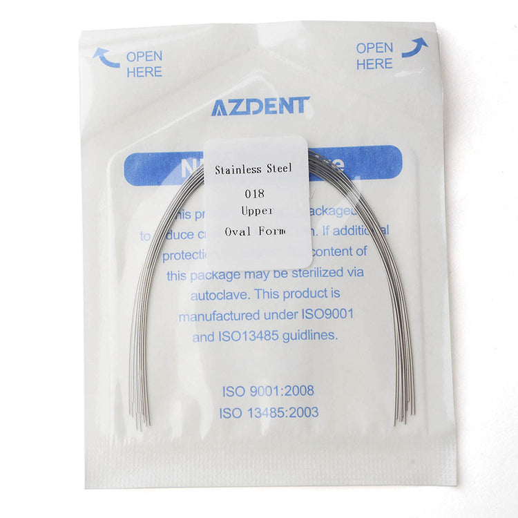 AZDENT Archwire Stainless Steel Round Oval 0.018 Upper 10 pcs/Pack - azdentall.com