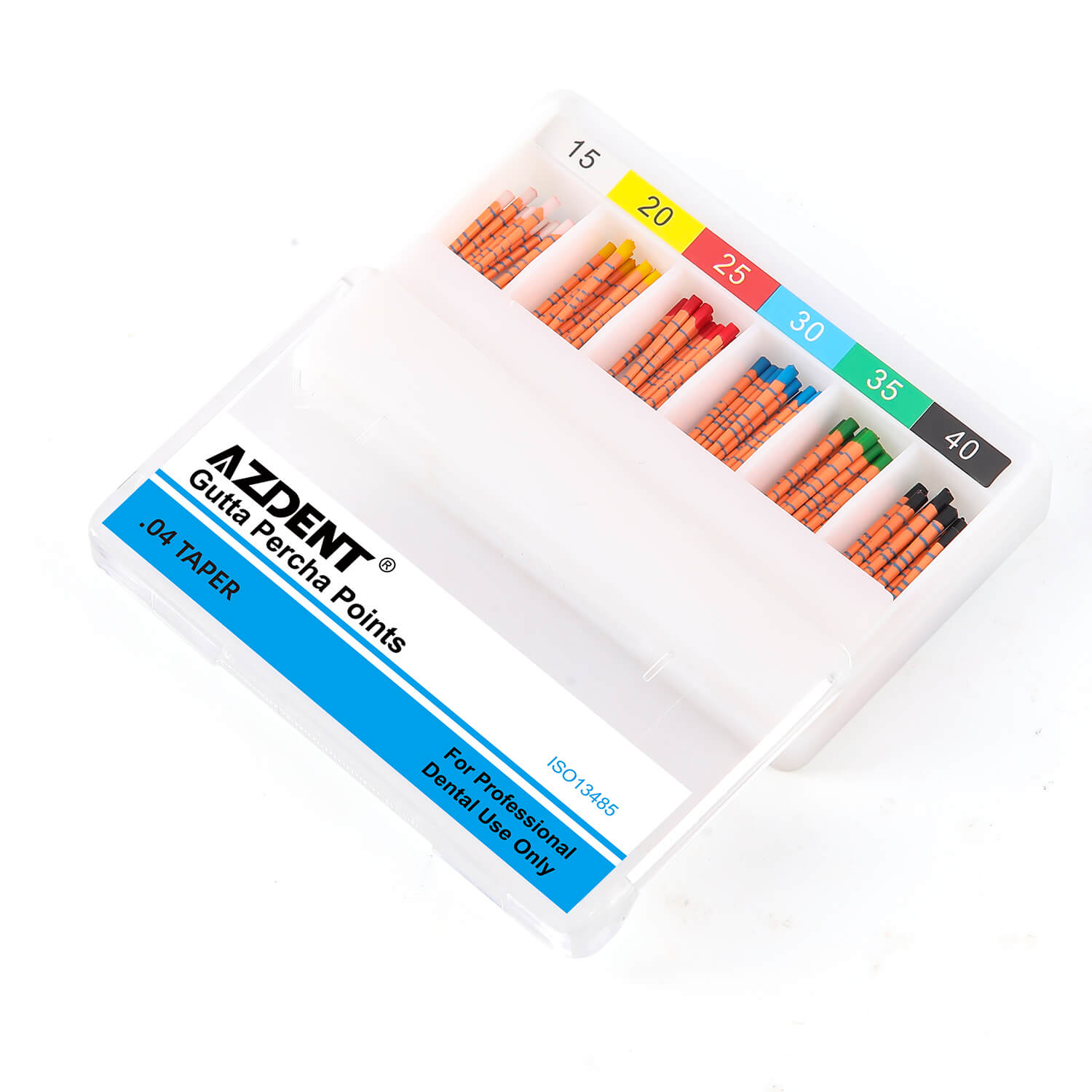 AZDENT Gutta Percha Points With Scale #15-40 Taper Size 0.04 Color Coded 60/Box - azdentall.com