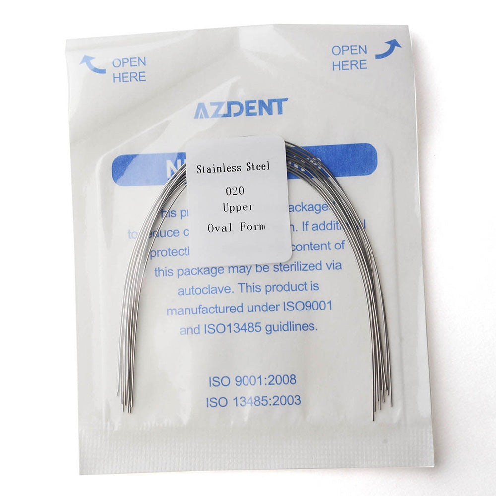 AZDENT Archwire Stainless Steel Round Oval 0.020 Upper 10 pcs/Pack - azdentall.com