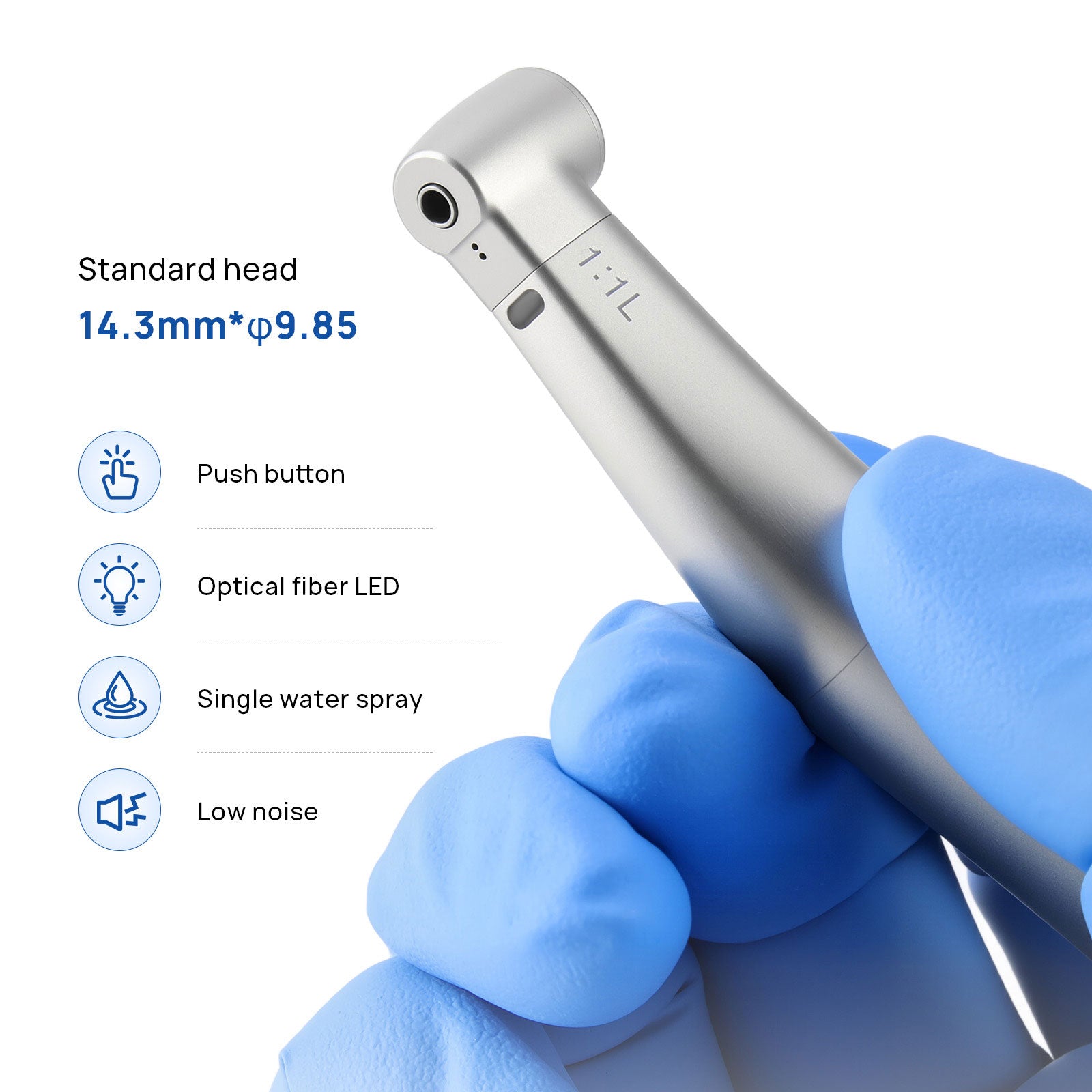 Jinme 1:1 Low Speed Electric Handpiece Fiber Optic Inner Channel W11L - azdentall.com