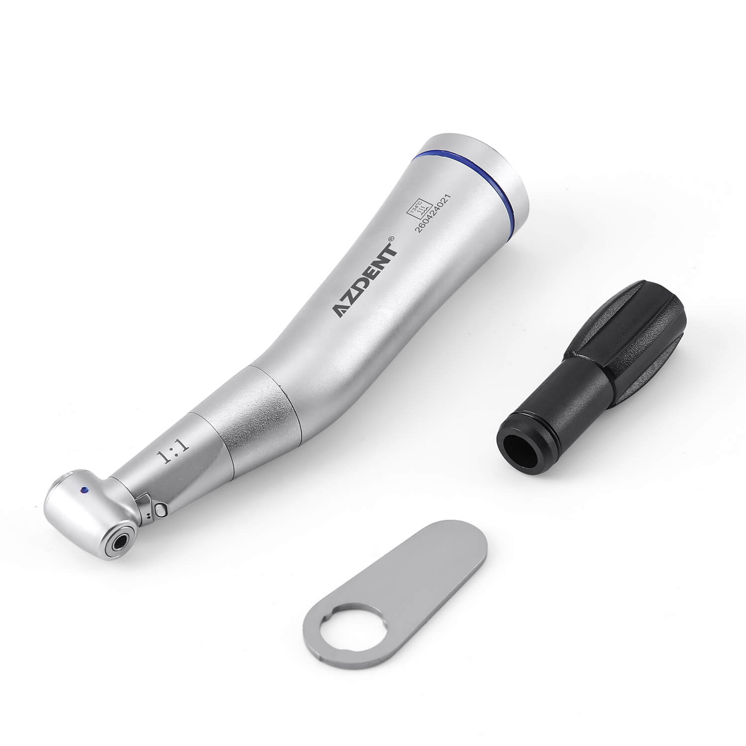 AZDENT Dental 1:1 Fiber Optic LED Low Speed Contra Angle Handpiece Removable Design - azdentall.com