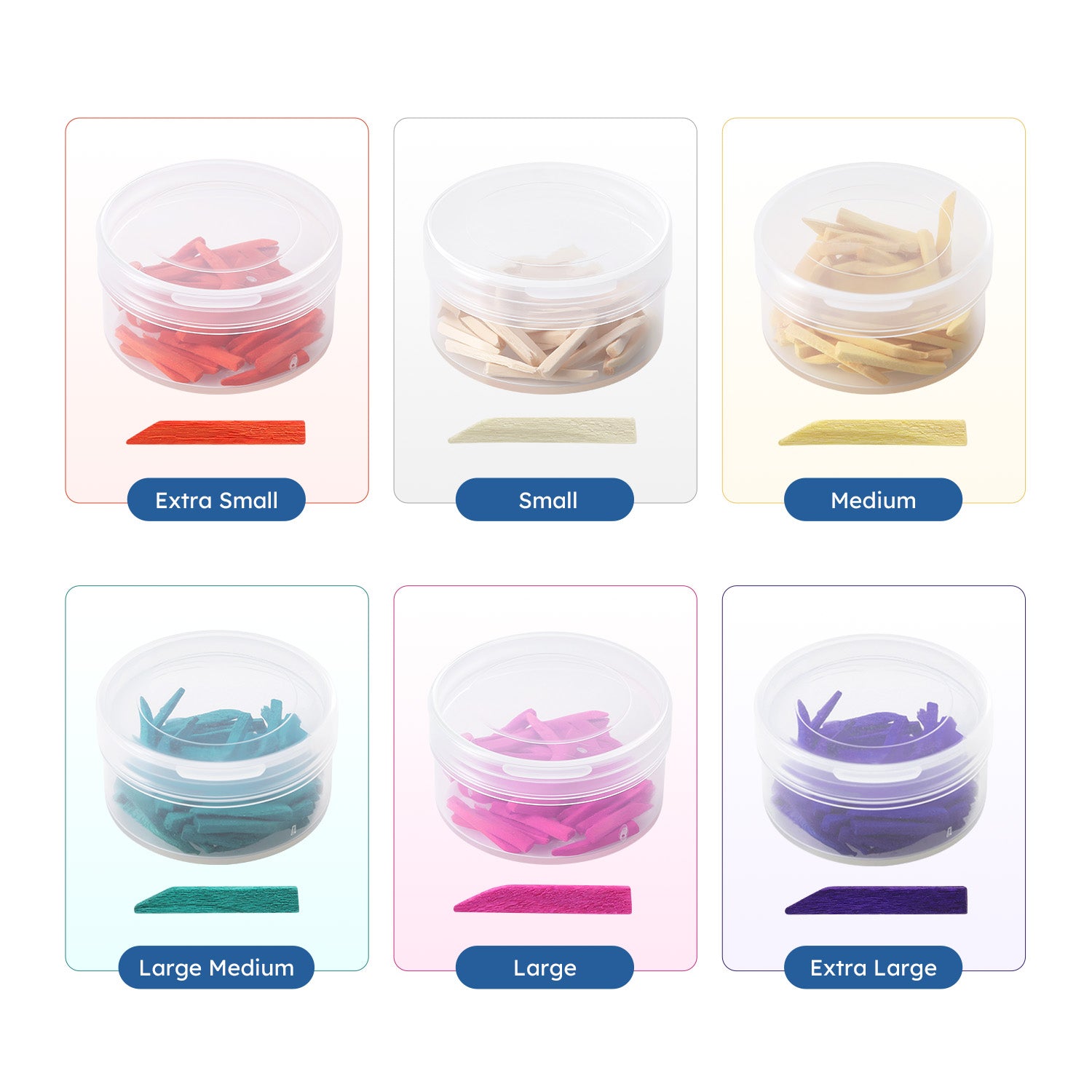 Dental Wood Wooden Wedges Assorted Six Colors 300pcs/Box - azdentall.com