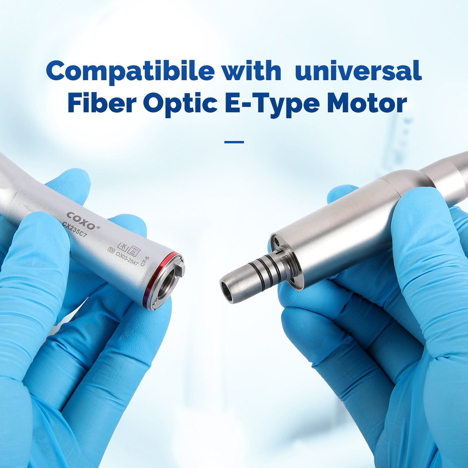 COXO Dental 1:5 Increasing Electric Fiber Optic Inner Channel Contra Angle Handpiece Standard Head CX235C7-5 - azdentall.com