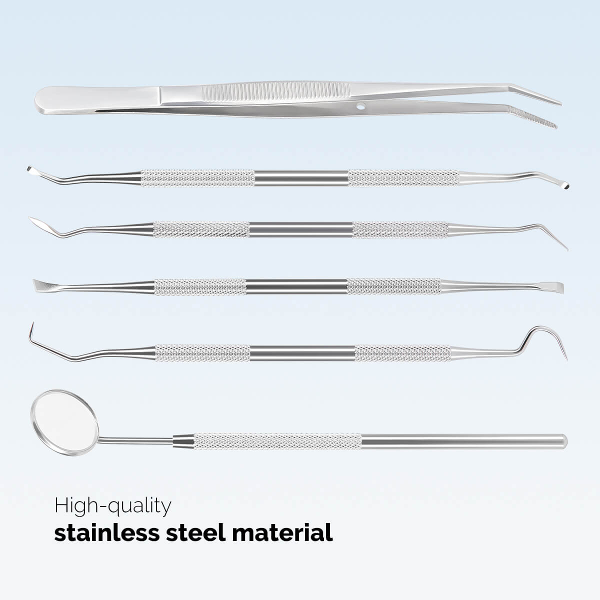 Dental Stainless Steel Clean Tool Mirror Tweezers Probe Cleaner Remover - azdentall.com