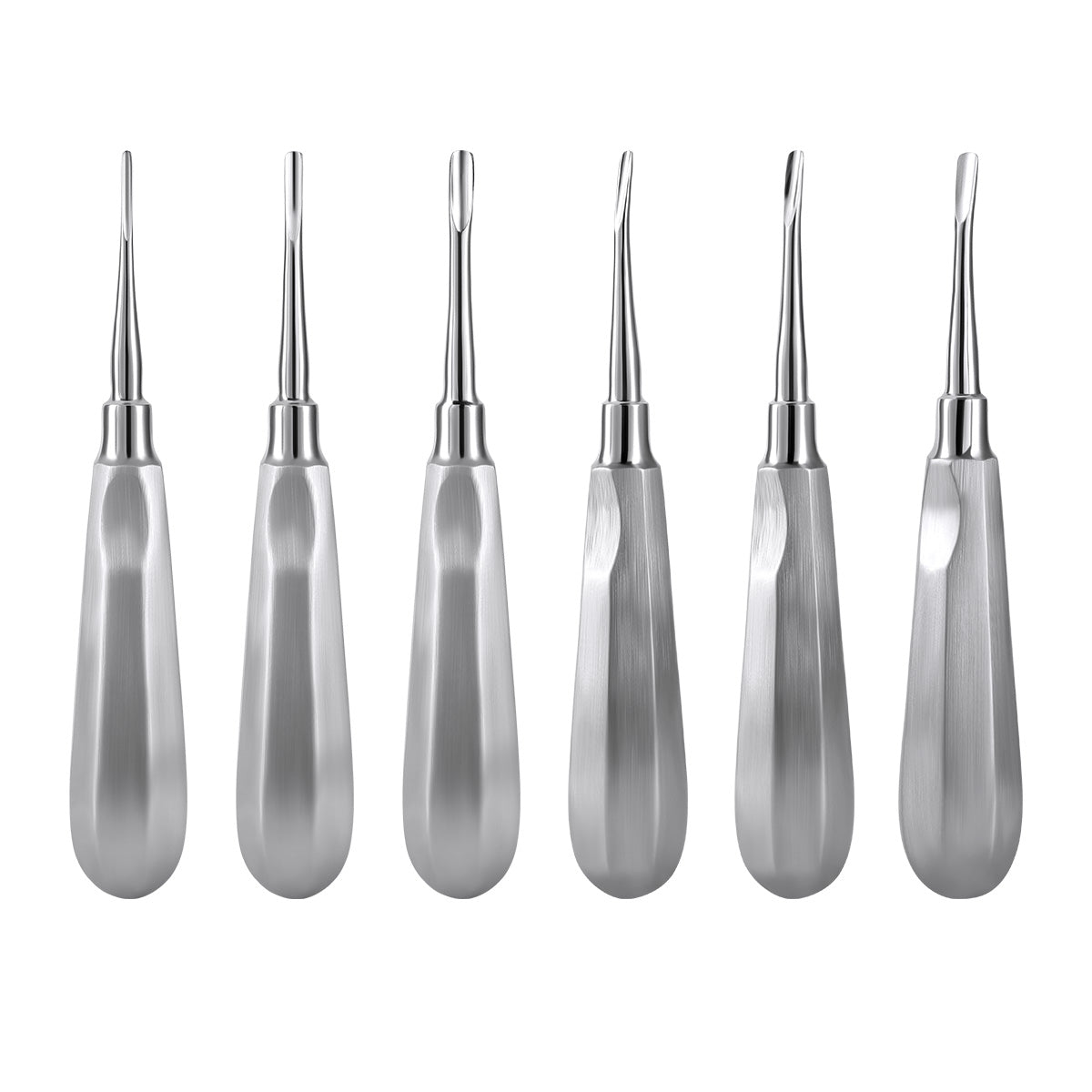 Dental Surgical Instrument Teeth Elevators Straight/Curved 6 Sizes- azdentall.com 