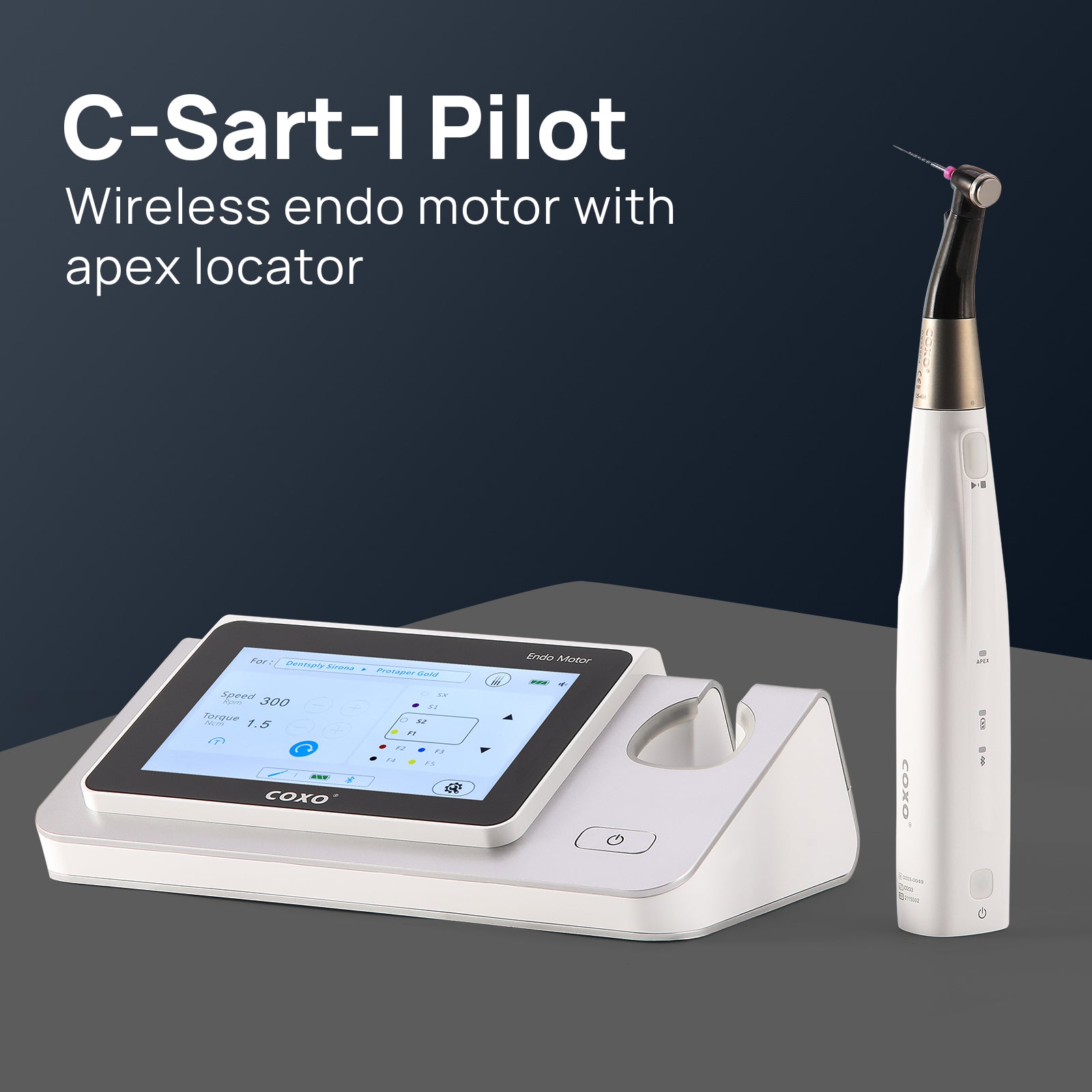 COXO Wireless Endo Motor with Apex Locator 5" Colorful Screen Built-in LED Light #C-SMART-I PILOT - azdentall.com