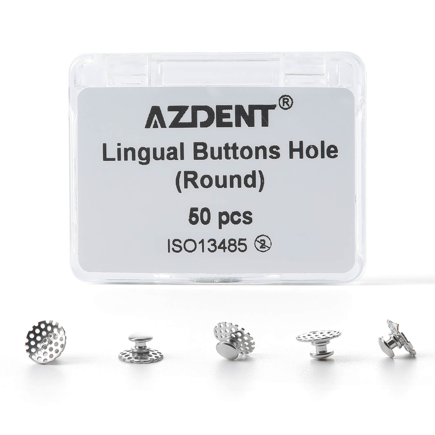 AZDENT Dental Orthodontic Bondable Lingual Button with Hole Round 50pc