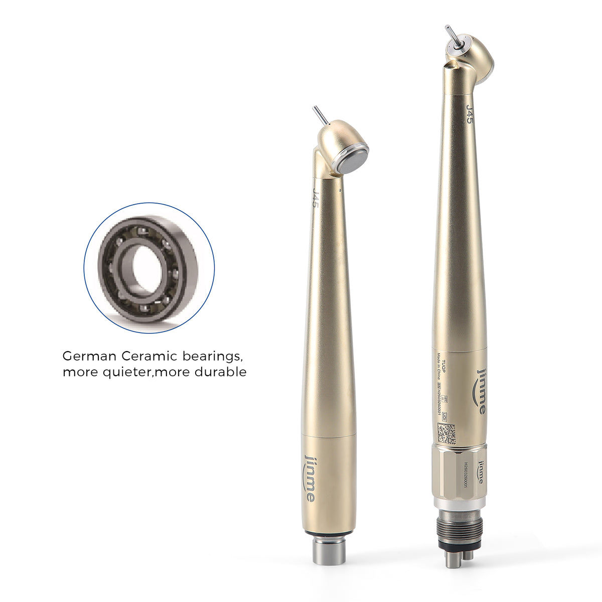 Jinme J45-TUQP LED High Speed Air Turbine Handpiece with Generator 3 Port Spray 4 Hole - azdentall.com