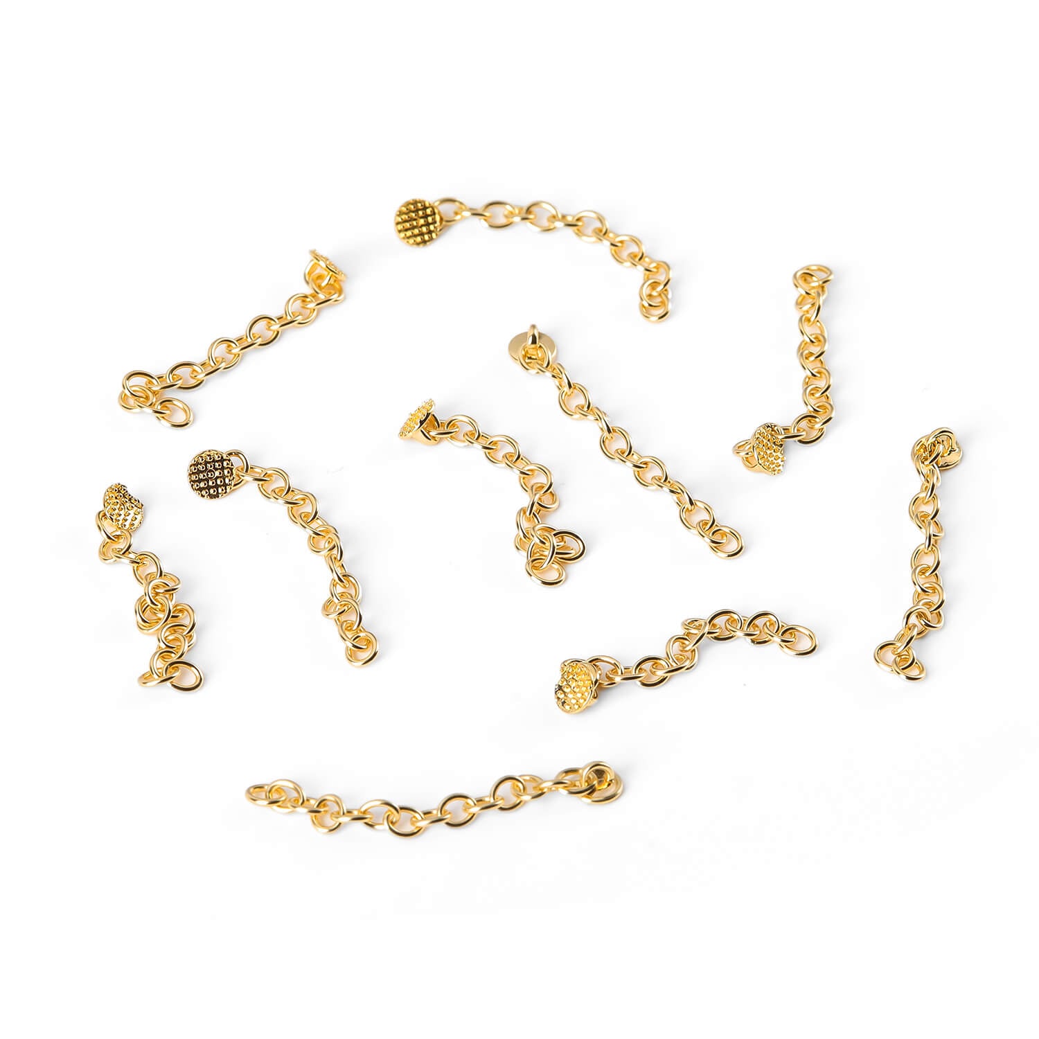 Dental Orthodontic Lingual Button Chain Gold Monoblock Round Mesh Base 10Pcs/Box  - azdentall.com